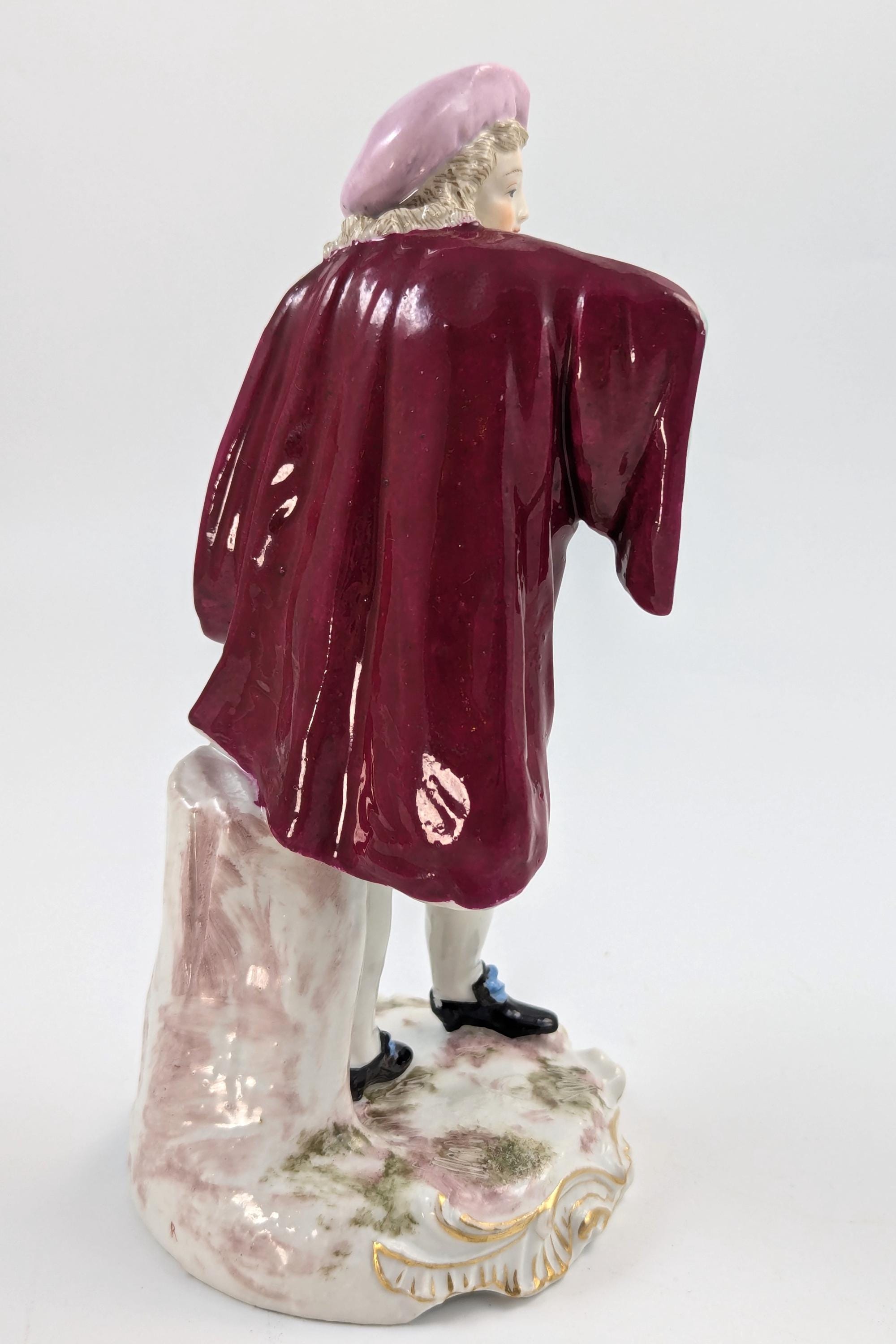 Antique Porcelain Figurine of Dandy, Samson, France, Late 19th Century.