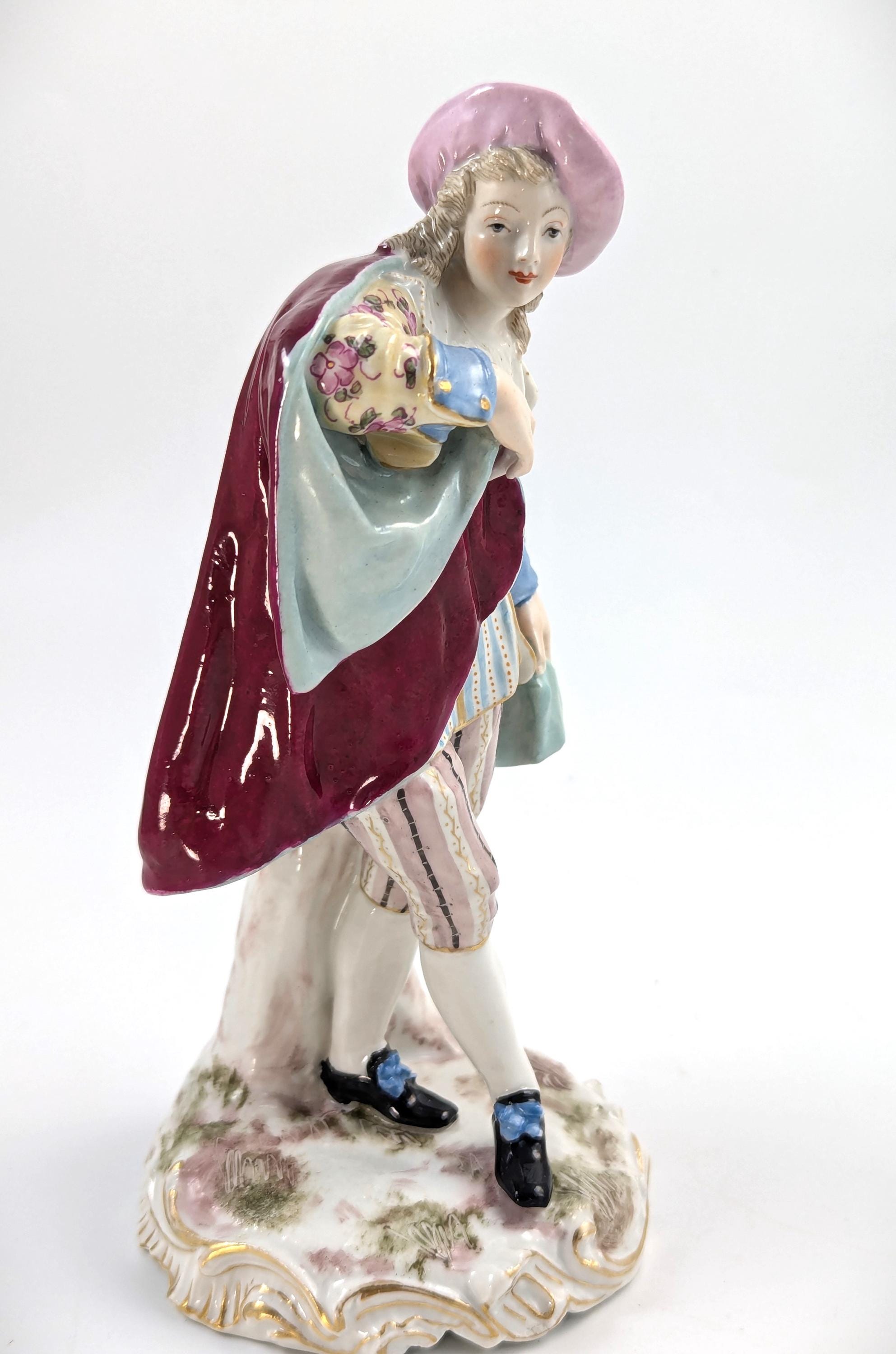 Antique Porcelain Figurine of Dandy, Samson, France, Late 19th Century.