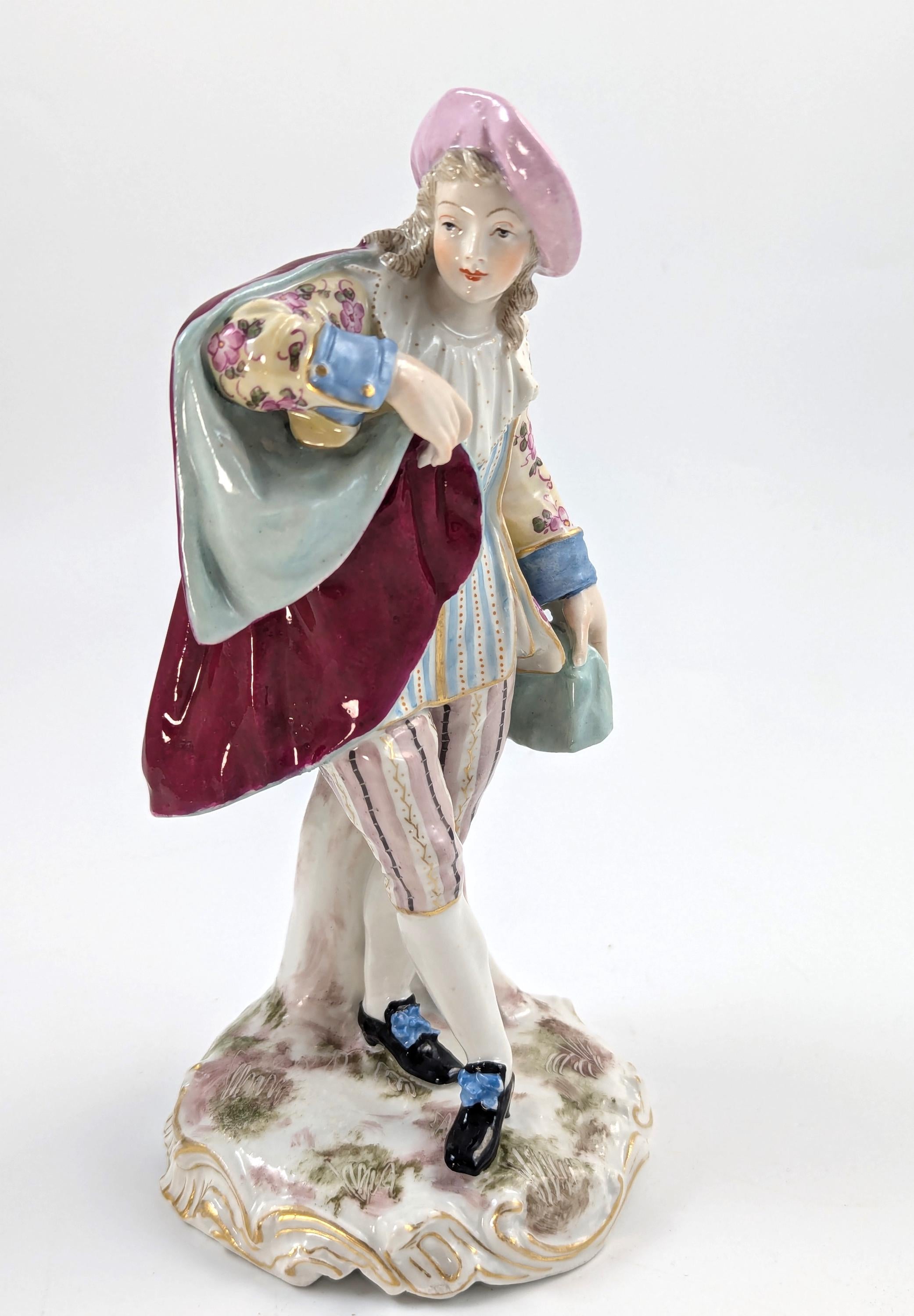 Antique Porcelain Figurine of Dandy, Samson, France, Late 19th Century.