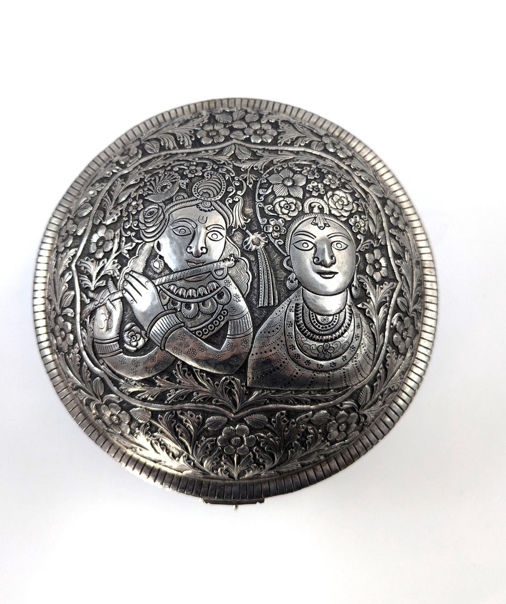 Antique Indian Handmade Silver Plated Pandan Box, c. 19th century.