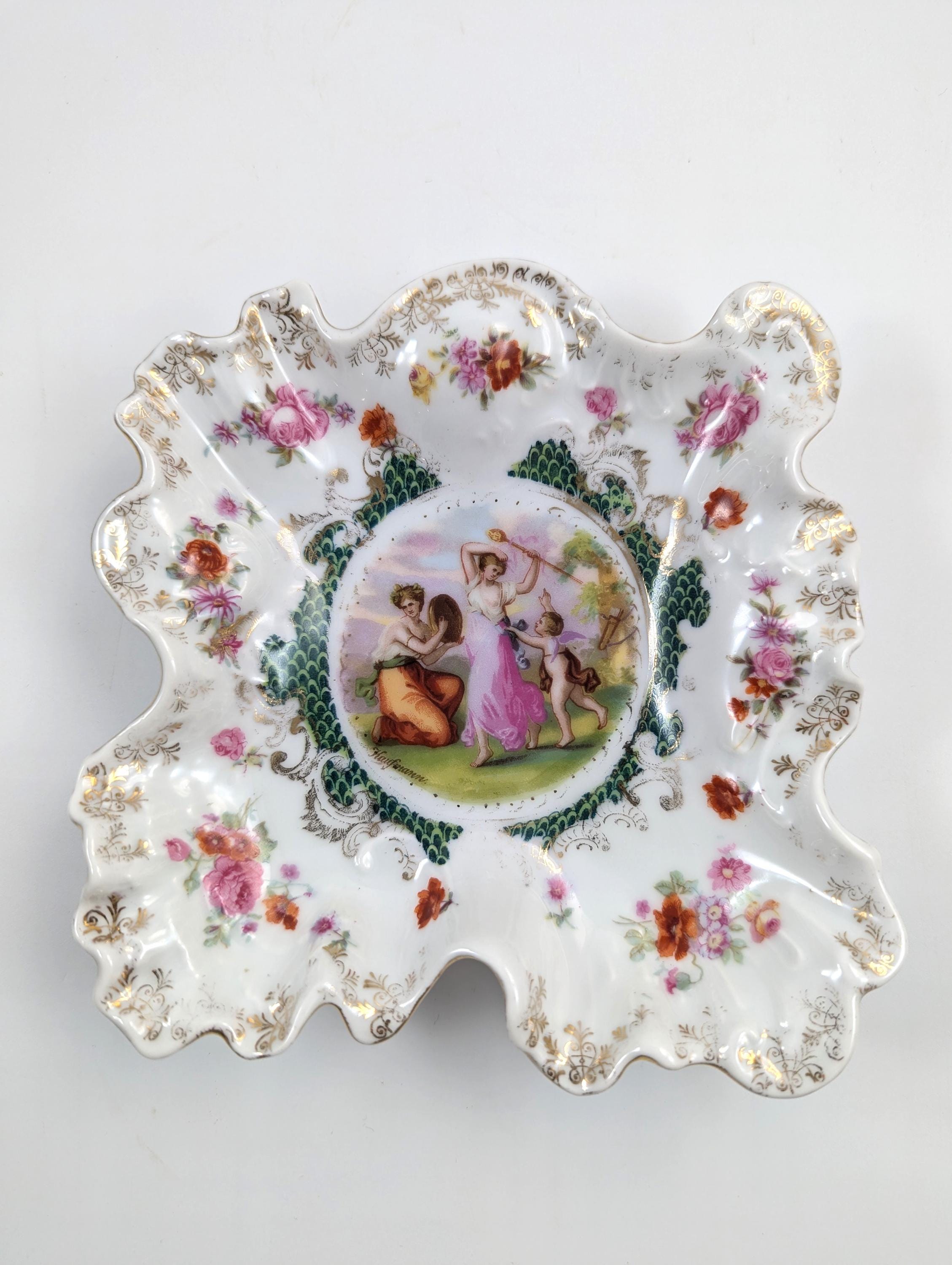 Antique Porcelain Plates from Plaue Schierholz, Germany, c. 1875