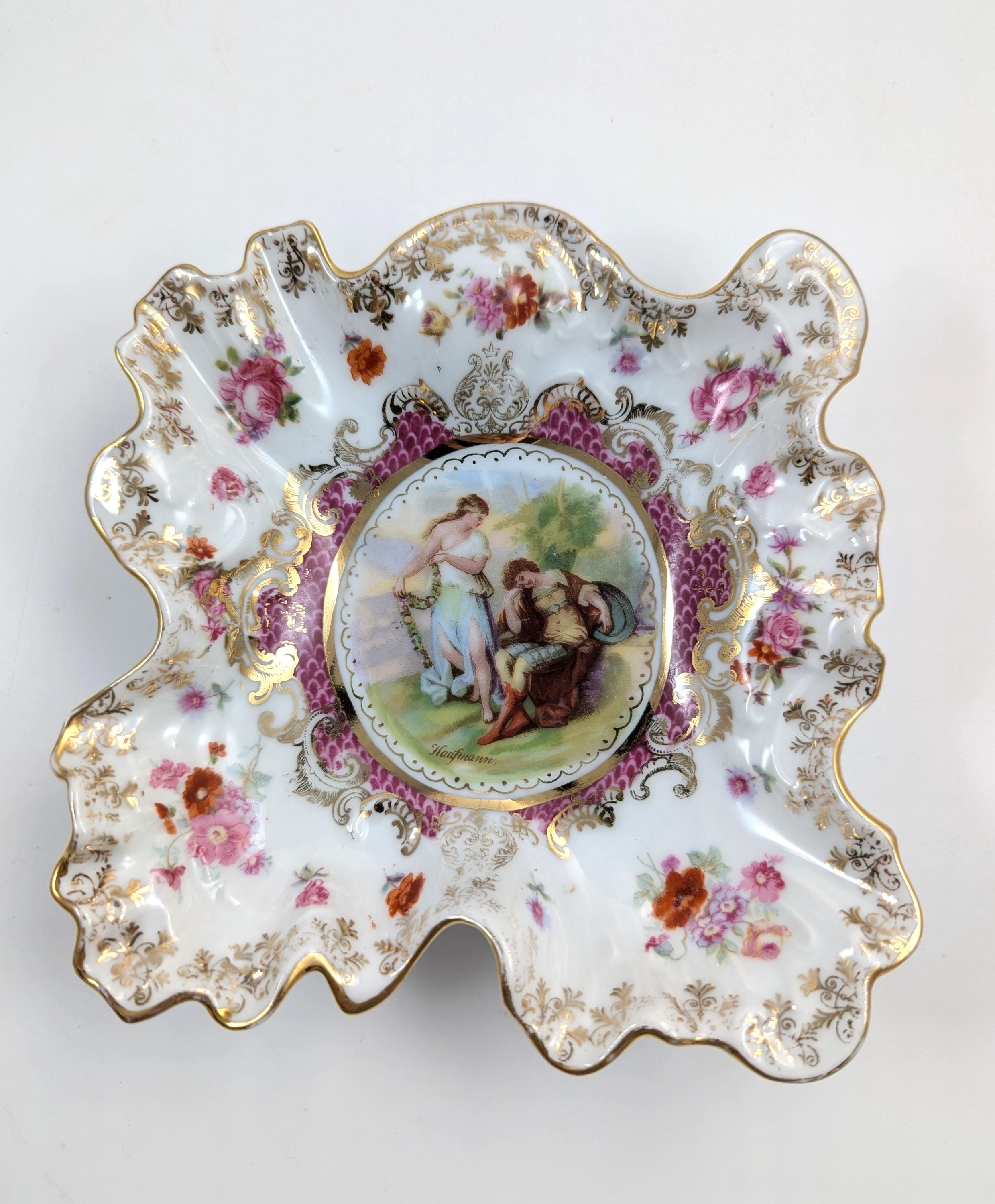 Antique Porcelain Plates from Plaue Schierholz, Germany, c. 1875