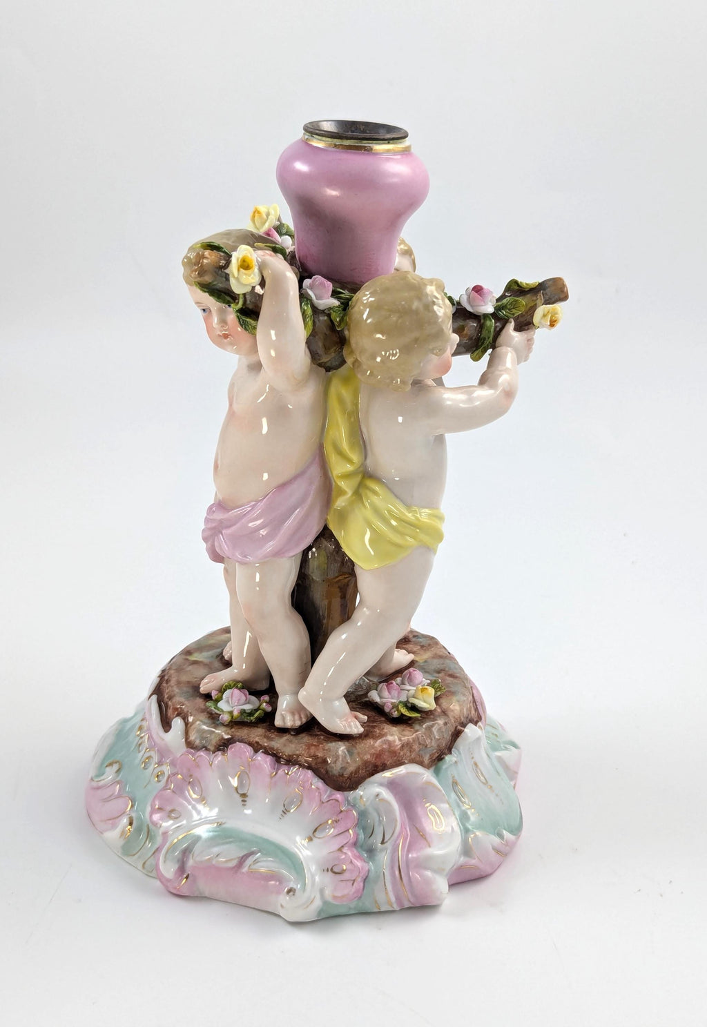 Triebner, ENS & Eckert Volkstedt, Germany. Candlestick, c. 19th century.