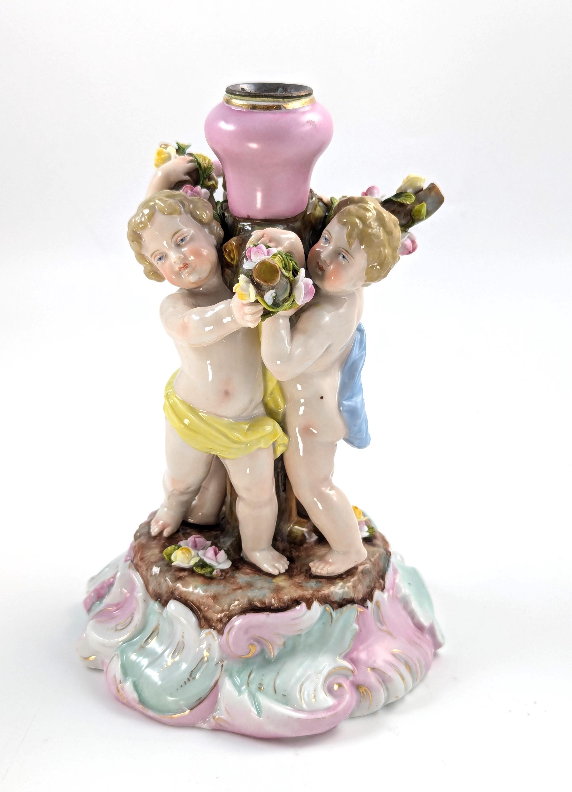 Triebner, ENS & Eckert Volkstedt, Germany. Candlestick, c. 19th century.