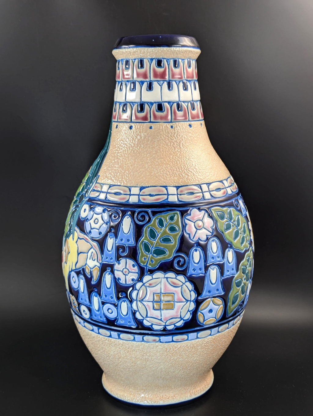 Art Nouveau Majolica Vase by Amphora, Czechoslovakia, circa 1920