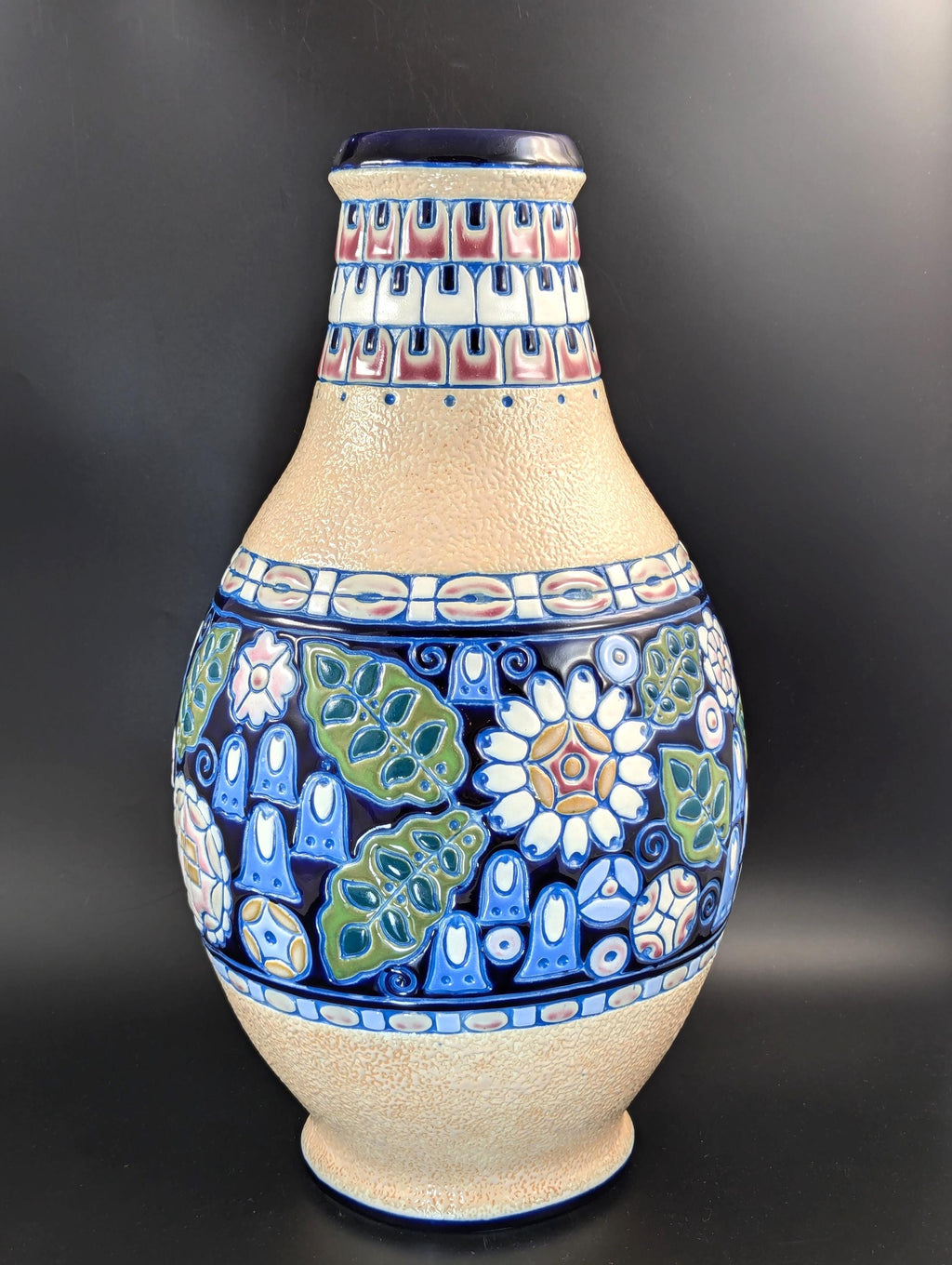 Art Nouveau Majolica Vase by Amphora, Czechoslovakia, circa 1920