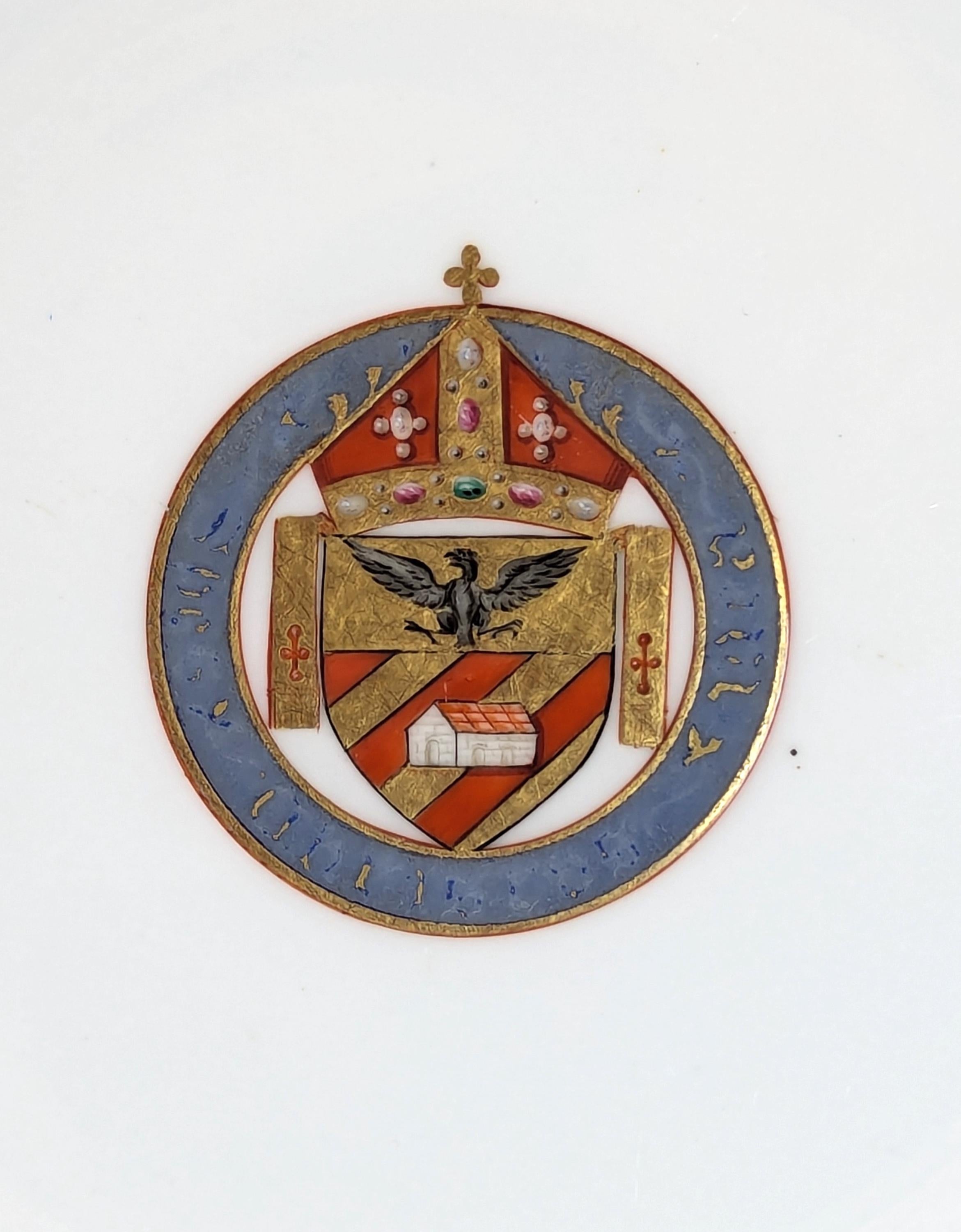 Antique Minton Cabinet Porcelain Armorial Plates, c.1860.