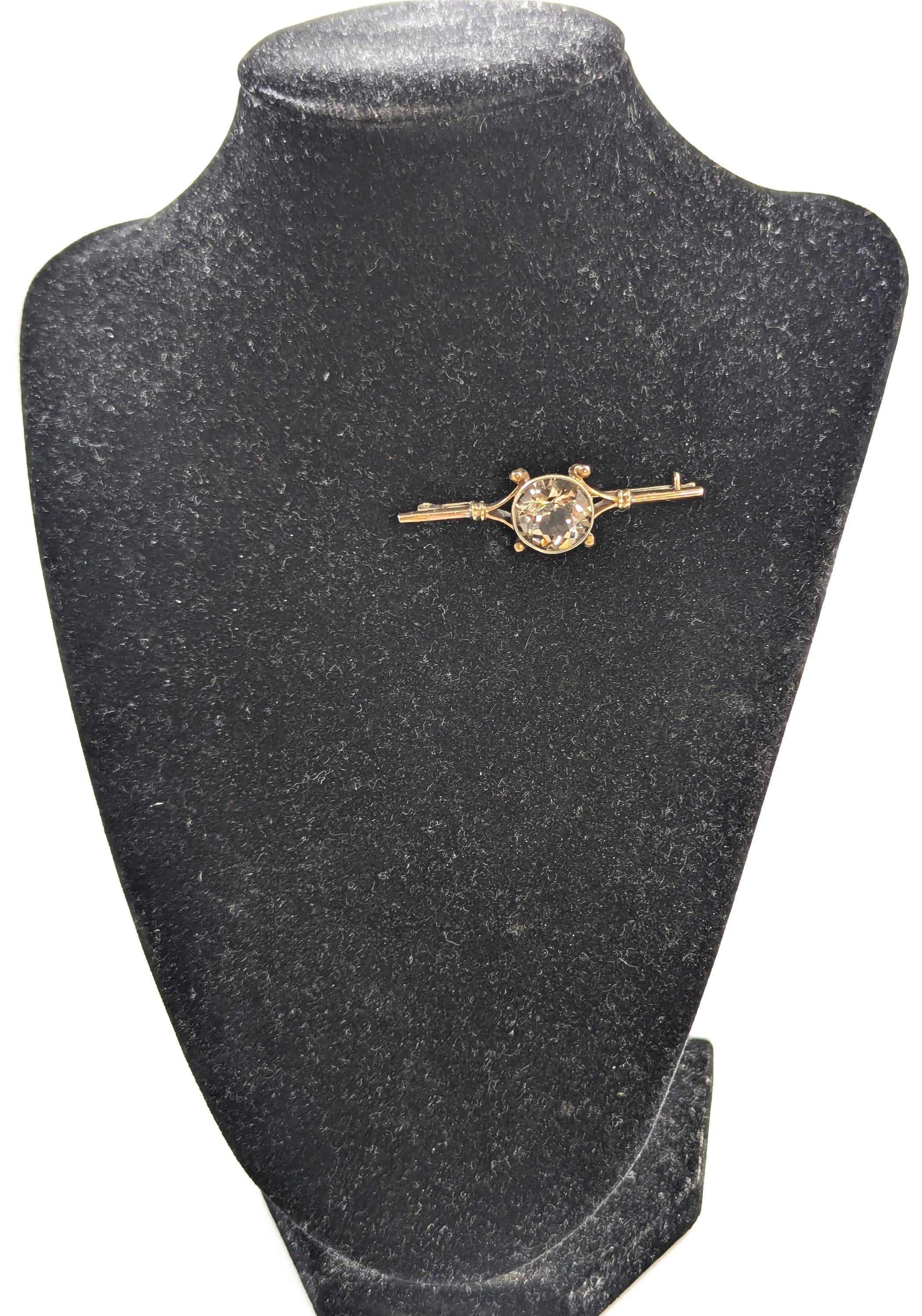 Russian Silver-Gilt Brooch with Smoky Topaz