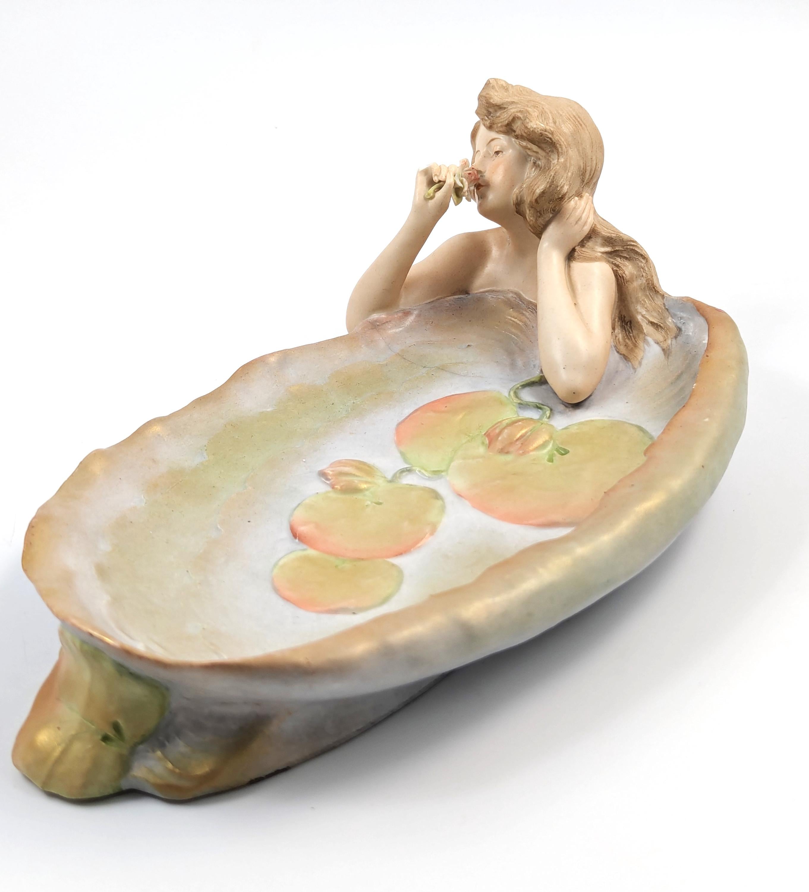Antique Art Nouveau Porcelain Figurine by Ernst Wahliss, Late 19th Century