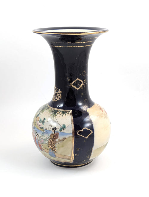 Antique Hand Painted Vase by Satsuma, Japan, Meiji period