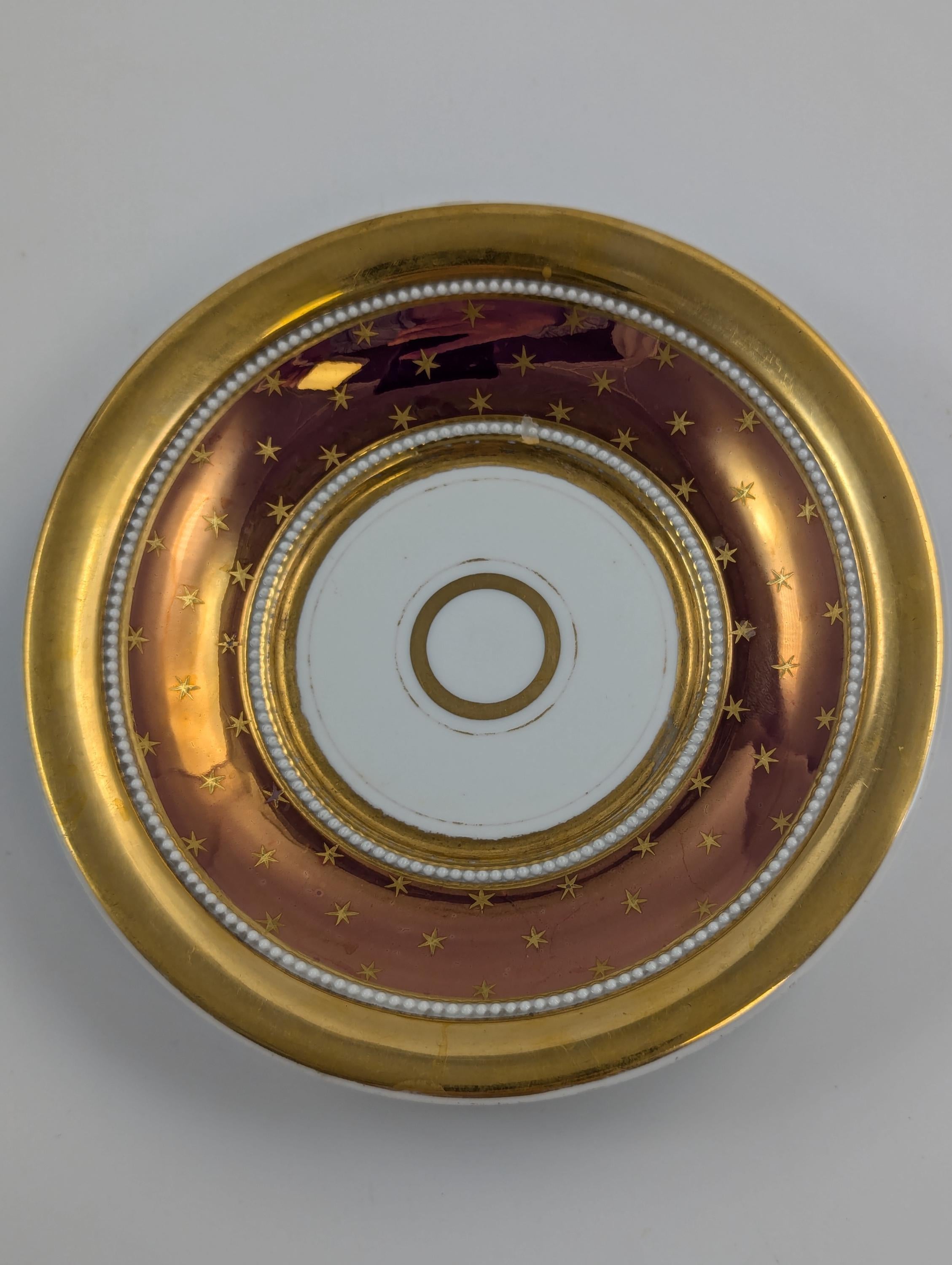 Antique KPM Berlin, Germany, Porcelain Hand-Painted Cup & Saucer, c. 1800