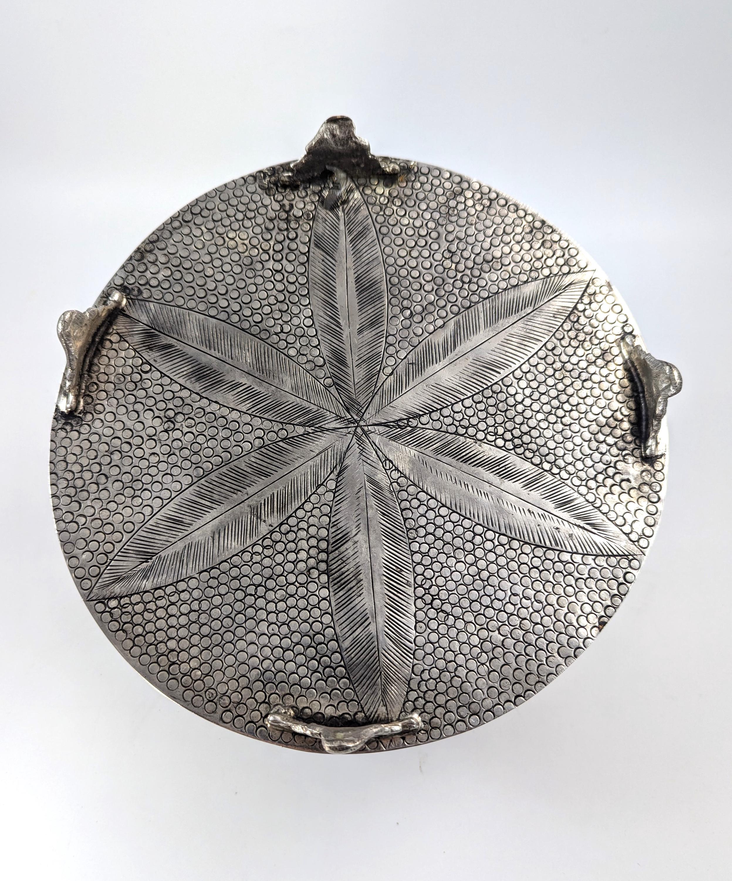 Antique Indian Handmade Silver Plated Pandan Box, c. 19th century.