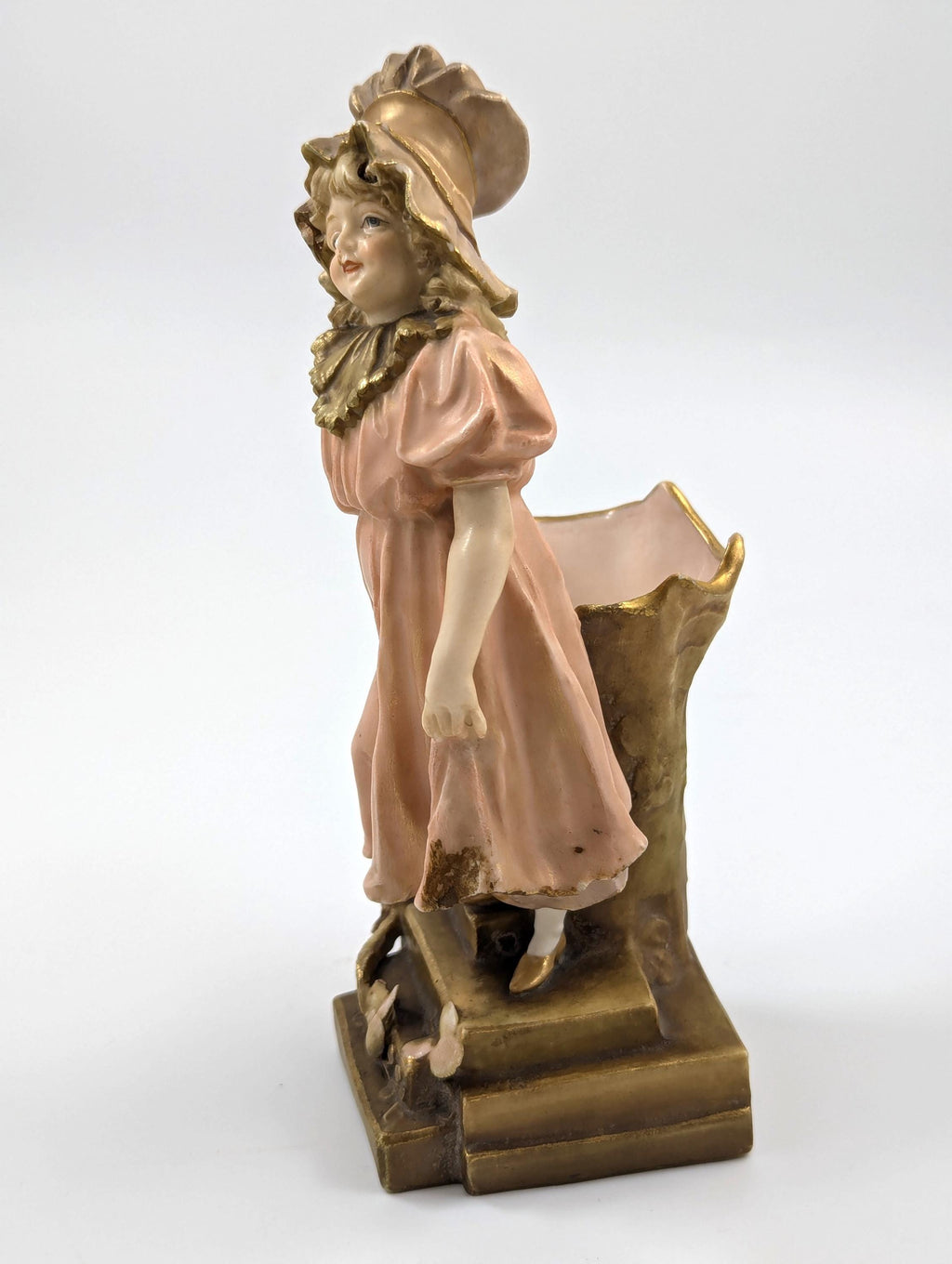 Antique Porcelain Figurine/Vase Planter by Ernst Wahliss, Teplitz-Turn, Austria, c. 1897