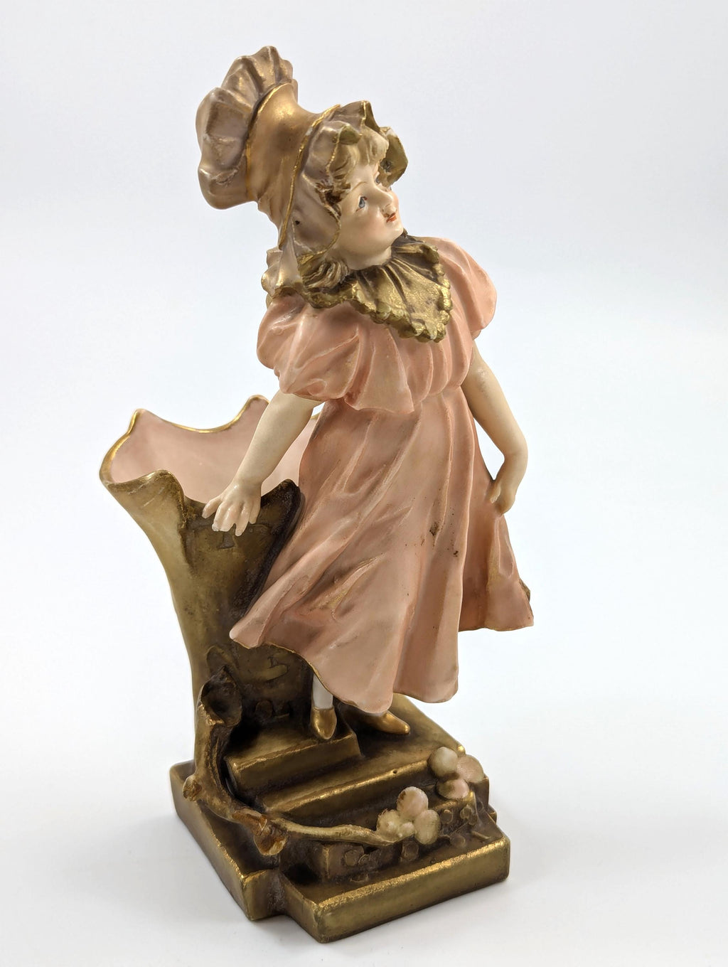 Antique Porcelain Figurine/Vase Planter by Ernst Wahliss, Teplitz-Turn, Austria, c. 1897
