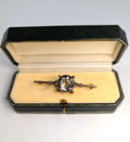 Russian Silver-Gilt Brooch with Smoky Topaz
