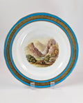 Antique Minton Cabinet Porcelain Hand-Painted Plate, 1864