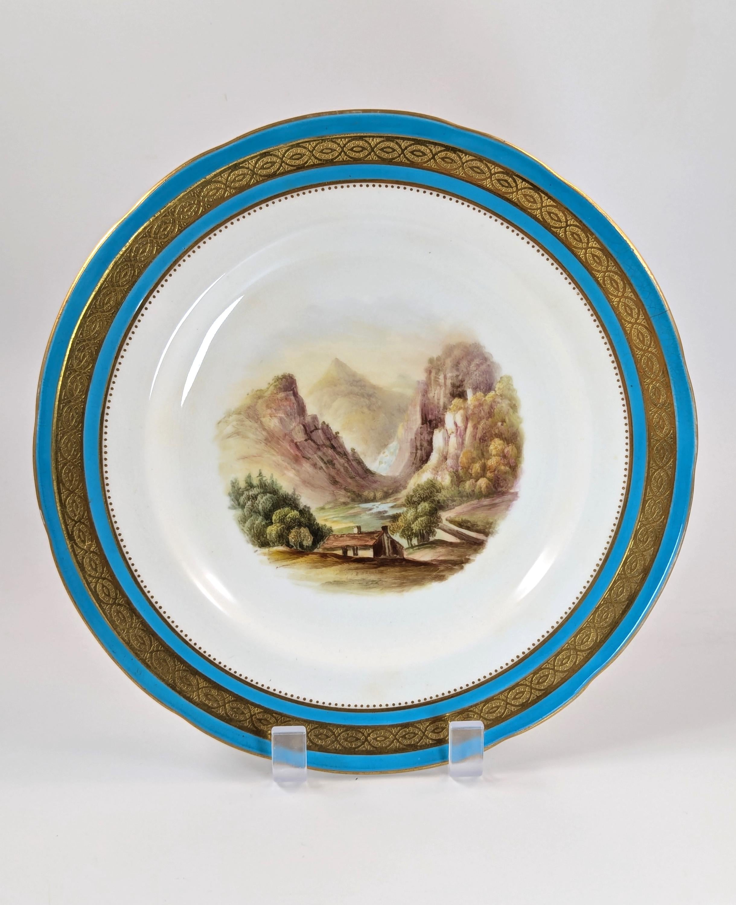 Antique Minton Cabinet Porcelain Hand-Painted Plate, 1864