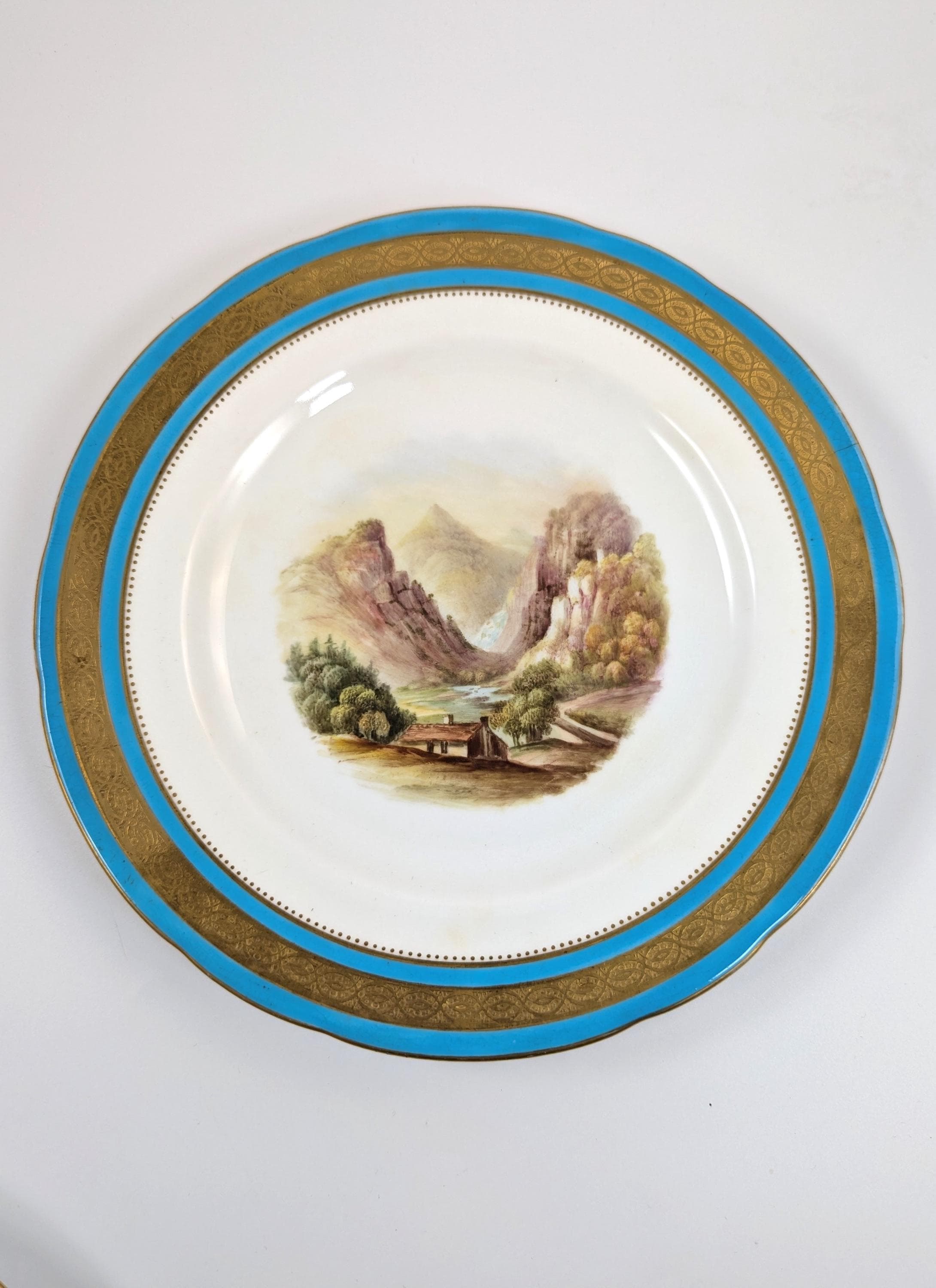 Antique Minton Cabinet Porcelain Hand-Painted Plate, 1864