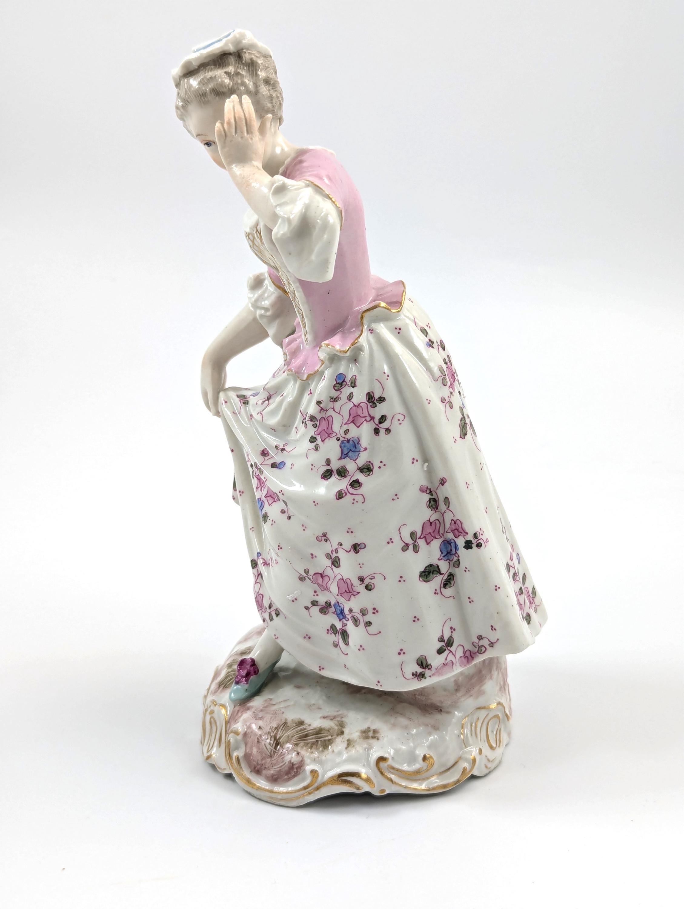 Antique Porcelain Figurine of Young Woman, Samson, France, c. 1860.