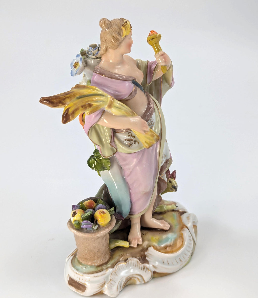 Antique Porcelain Allegorical Figurine by Volkstedt, Germany, с. 19th