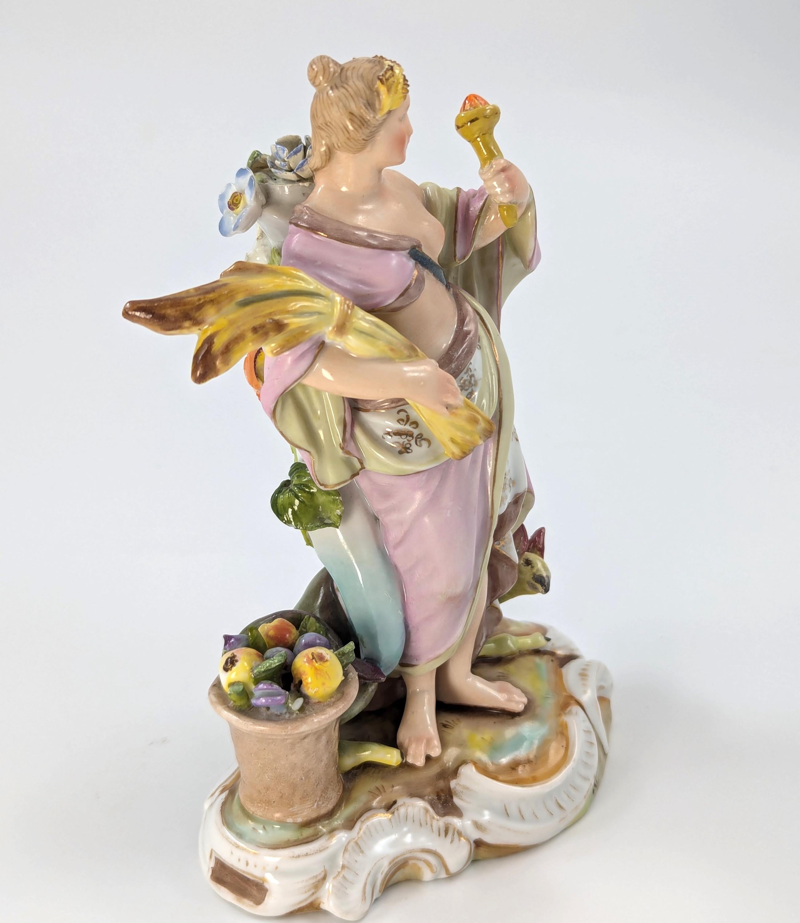 Antique Porcelain Allegorical Figurine by Volkstedt, Germany, с. 19th
