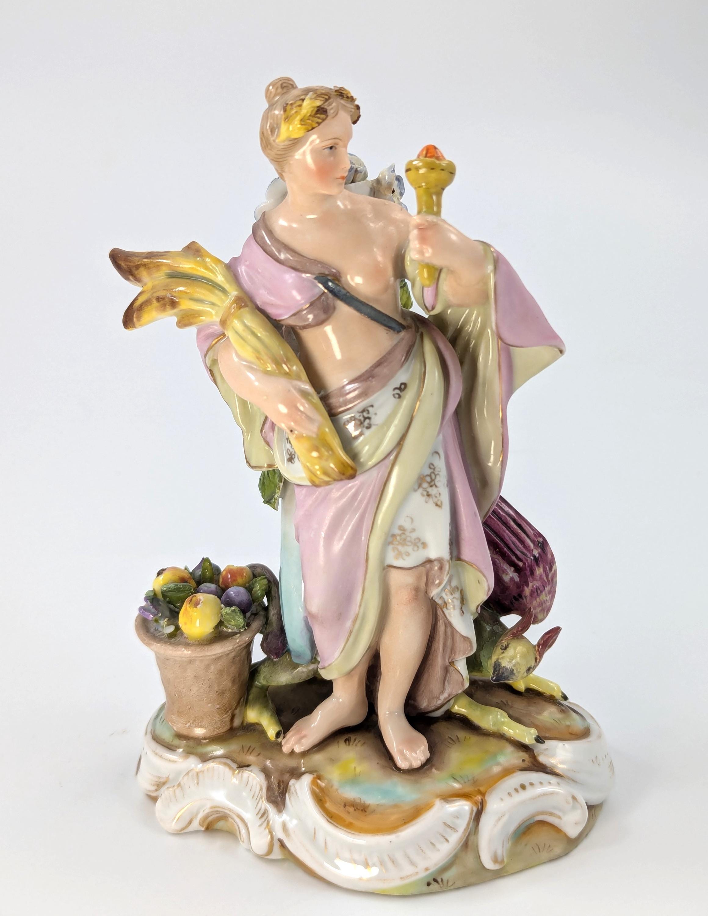Antique Porcelain Allegorical Figurine by Volkstedt, Germany, с. 19th