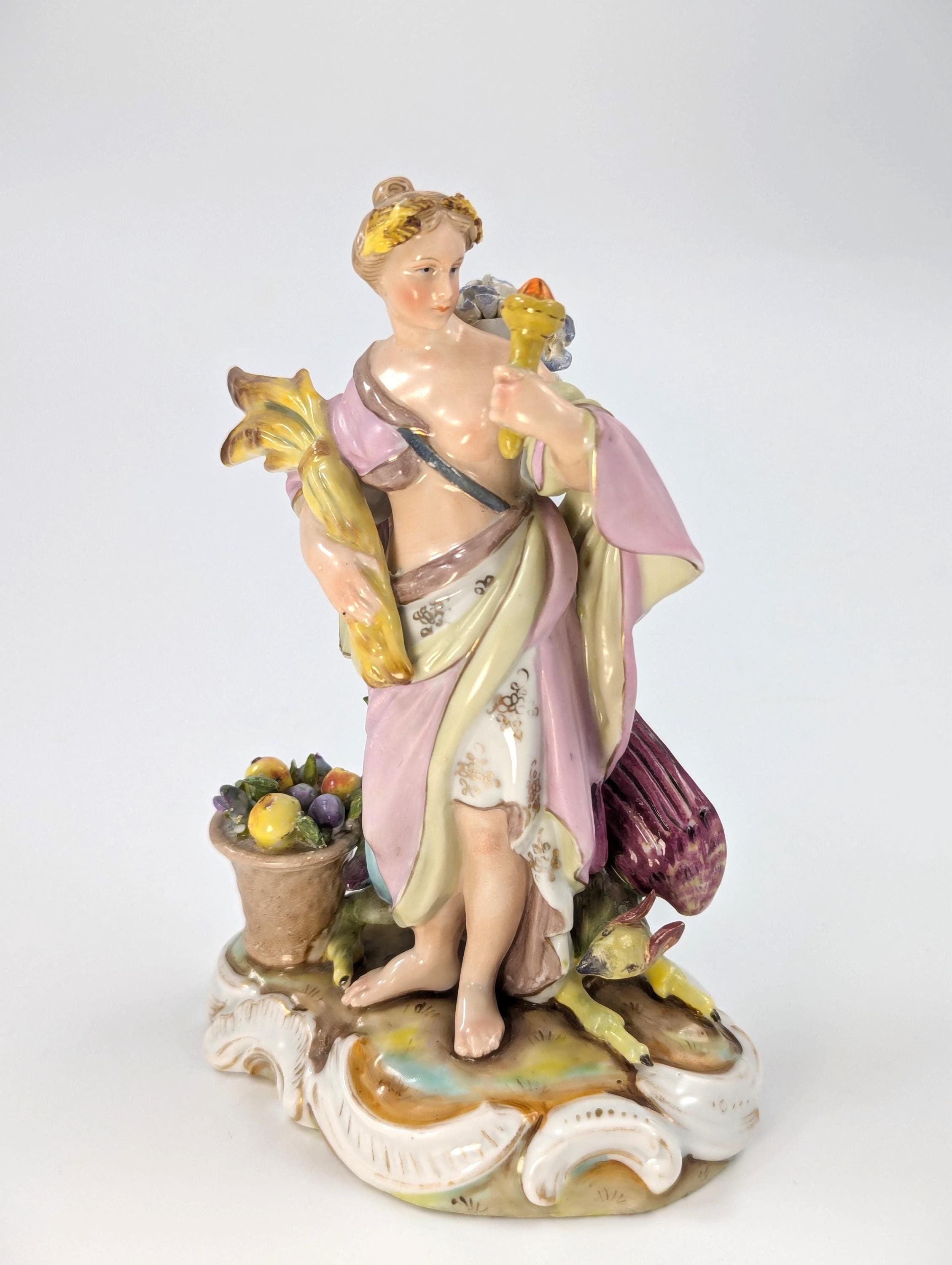 Antique Porcelain Allegorical Figurine by Volkstedt, Germany, с. 19th