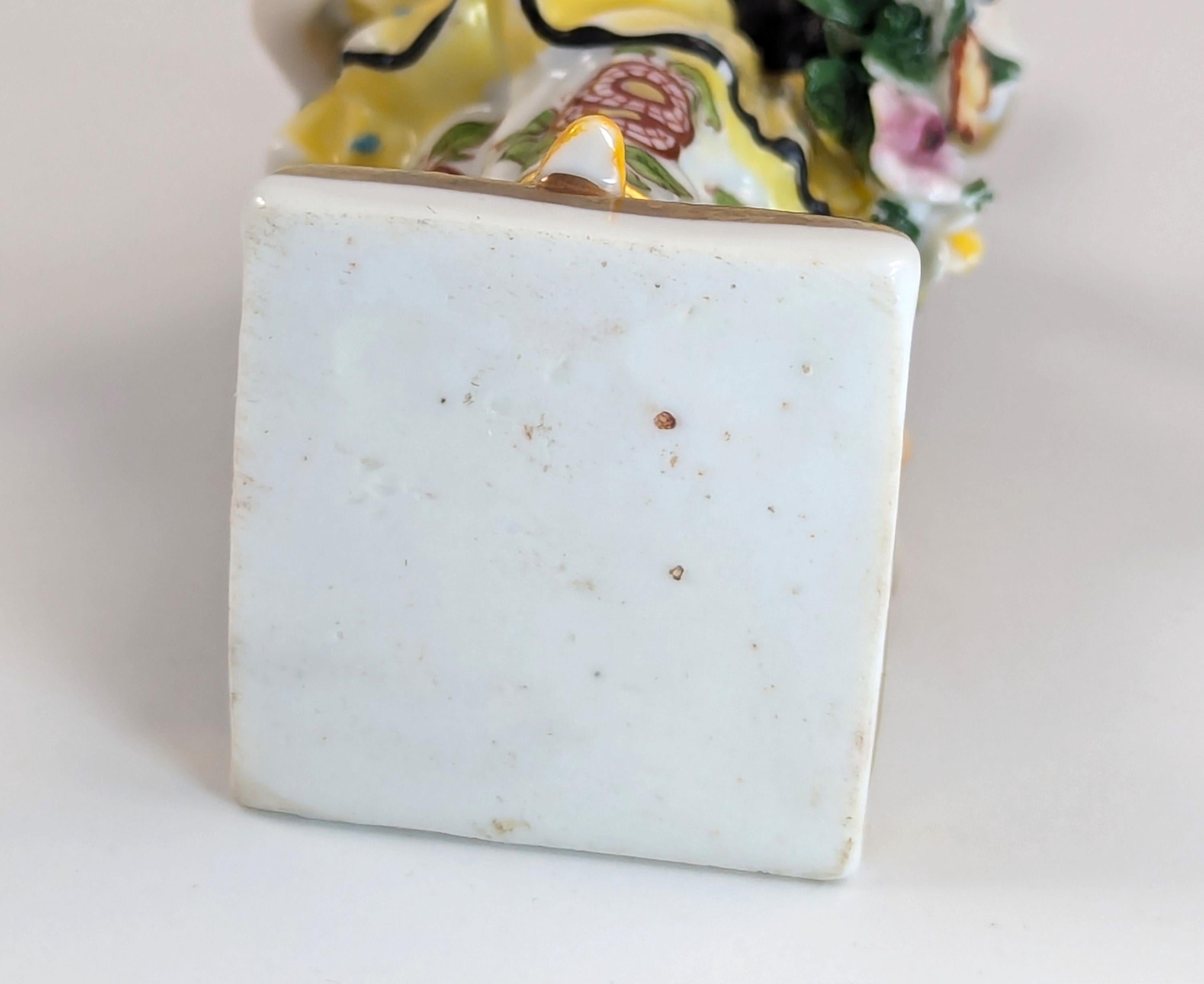 Antique Porcelain Figurines of Farmer and Gardener, in Chelsea Style,  19th