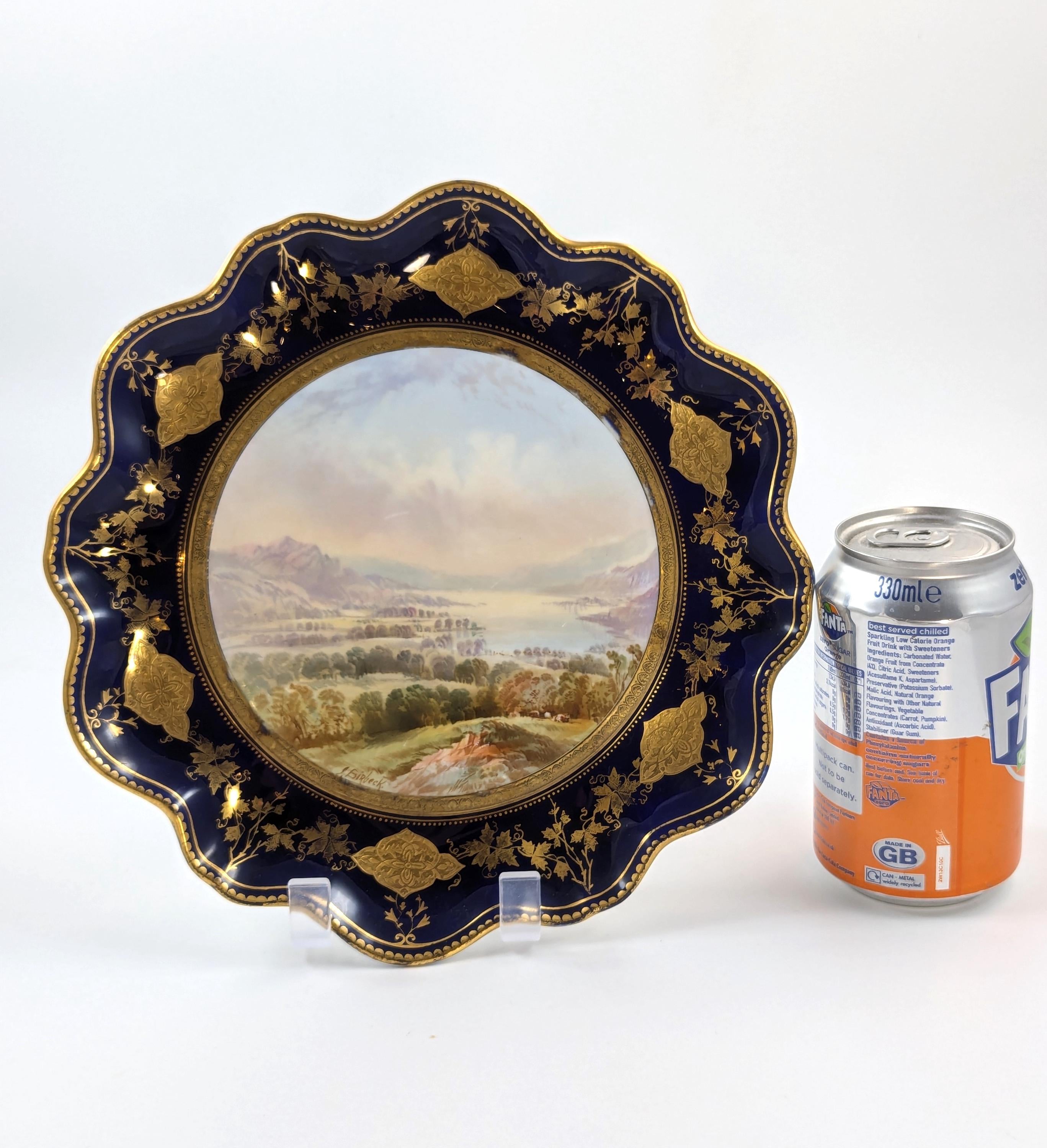 Antique Porcelain Hand-Painted Cabinet Plate, Aynsley, c. 1888