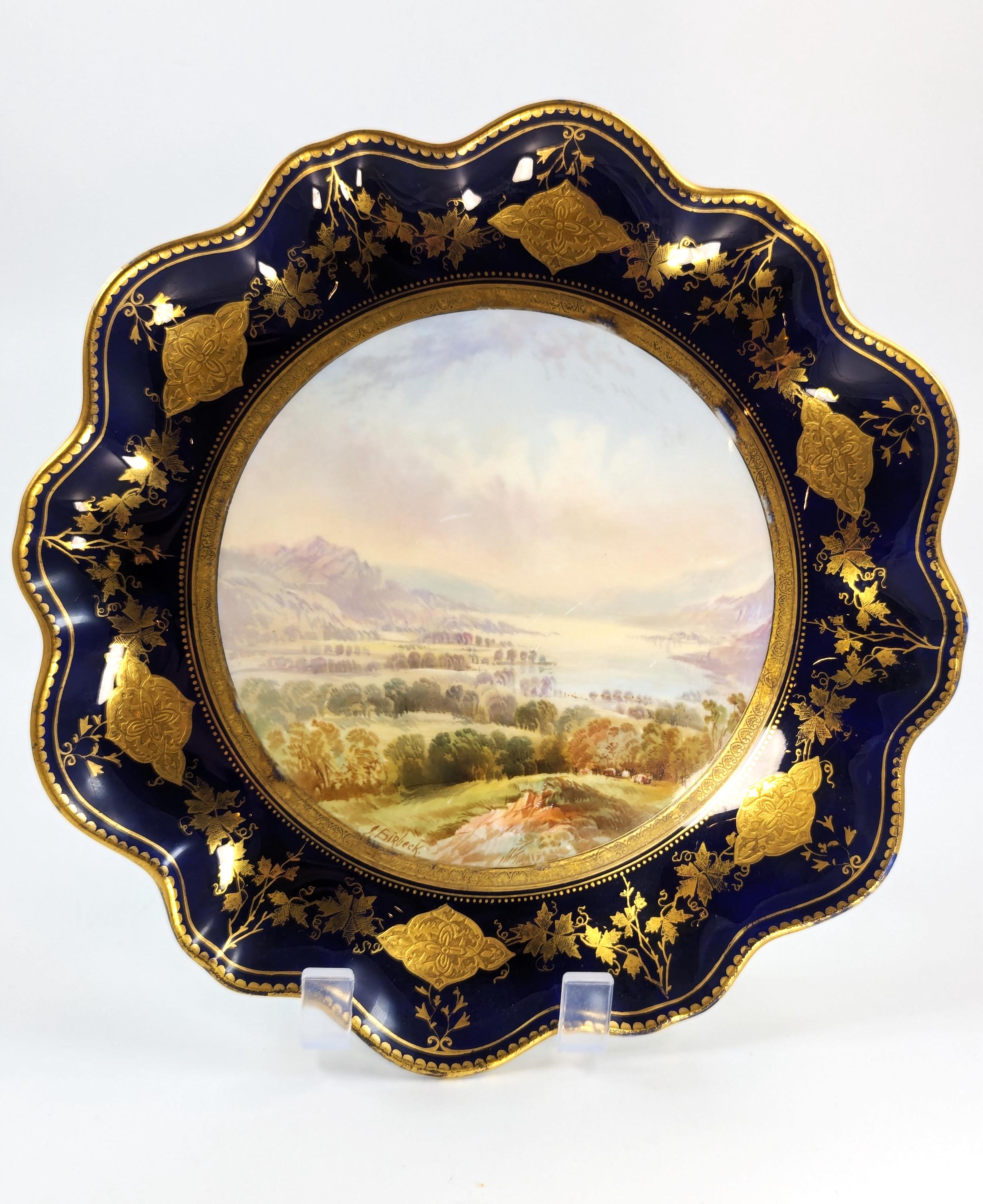 Antique Porcelain Hand-Painted Cabinet Plate, Aynsley, c. 1888