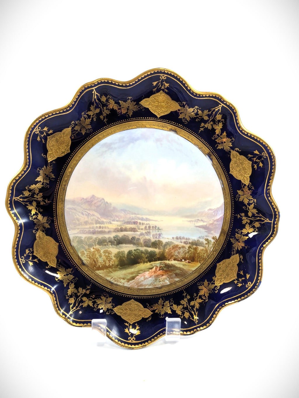 Antique Porcelain Hand-Painted Cabinet Plate, Aynsley, c. 1888