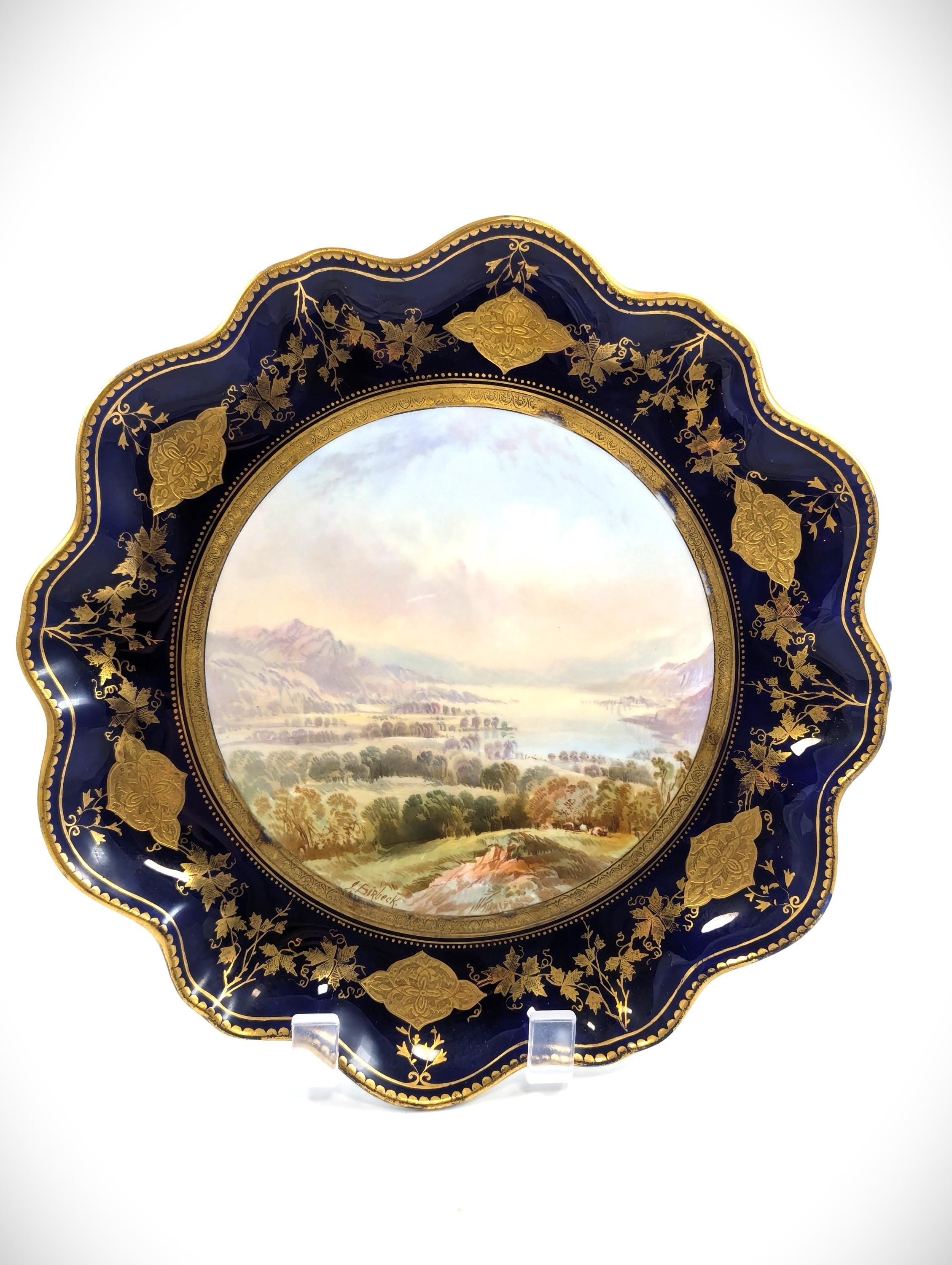 Antique Porcelain Hand-Painted Cabinet Plate, Aynsley, c. 1888