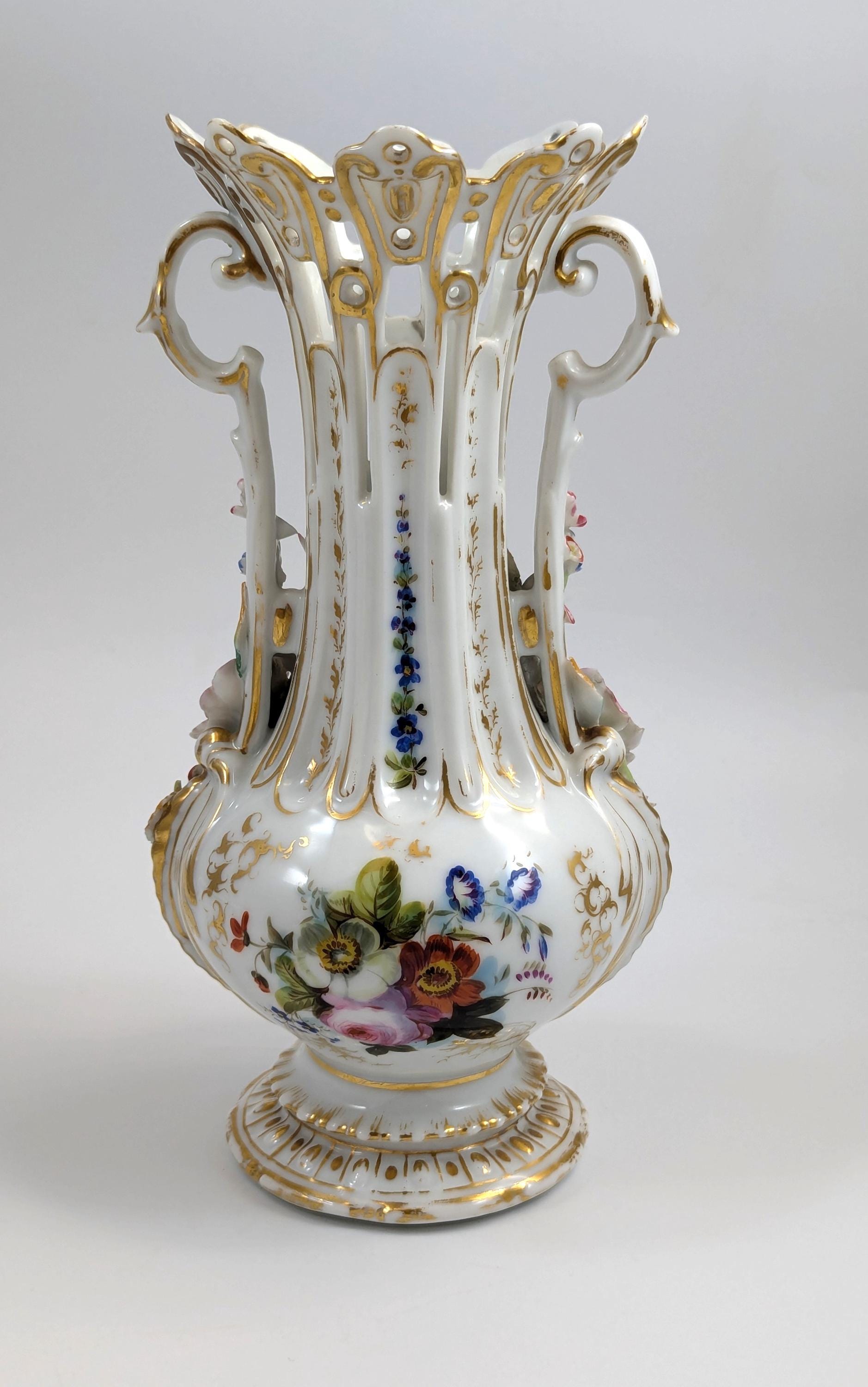A Pair of Old Paris Porcelain Vases, c. 19th Century