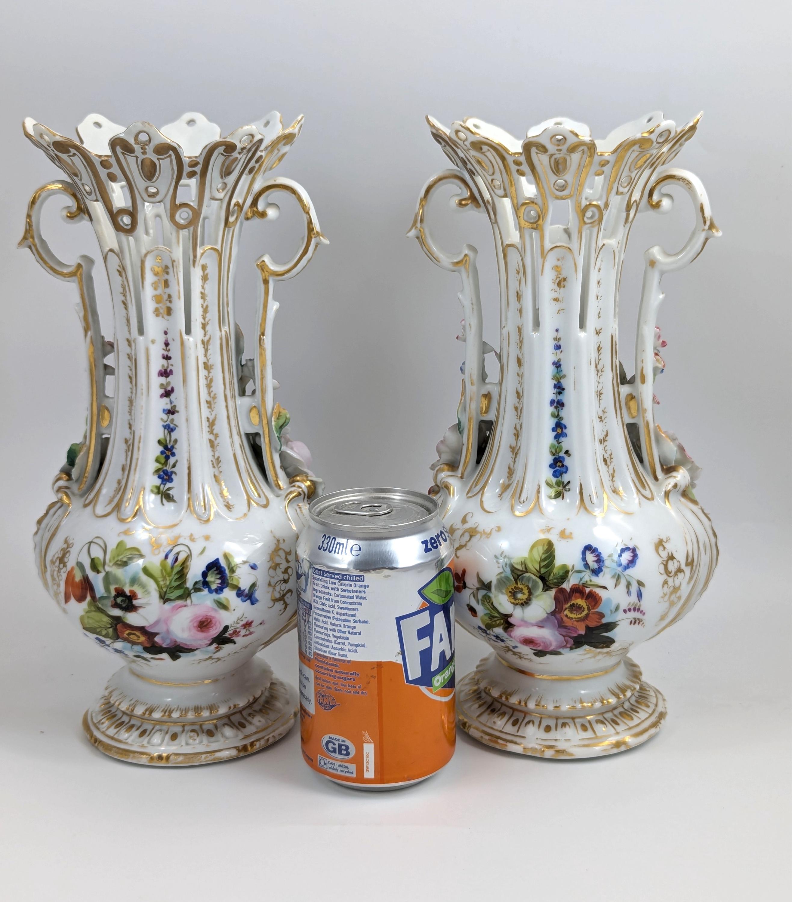 A Pair of Old Paris Porcelain Vases, c. 19th Century