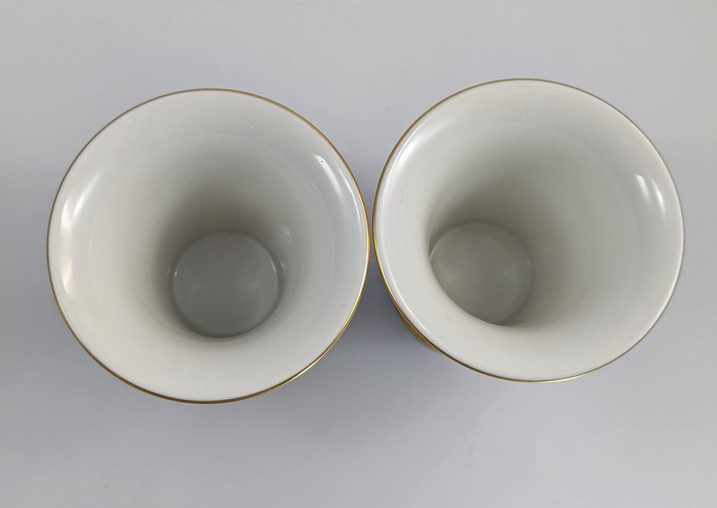 Meissen Cobalt Porcelain Vases: Hand-Painted Floral, Gilded Accents