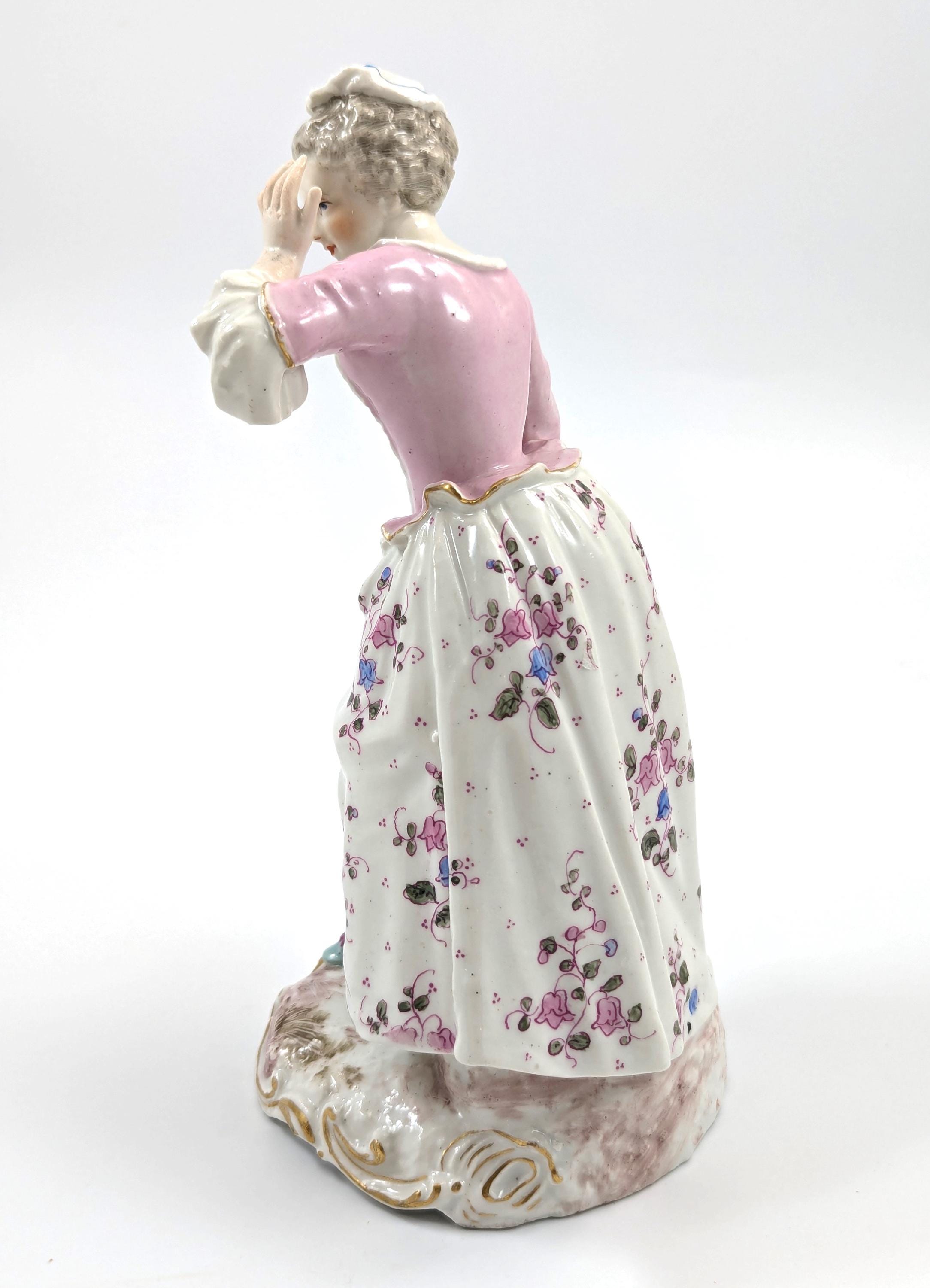 Antique Porcelain Figurine of Young Woman, Samson, France, c. 1860.