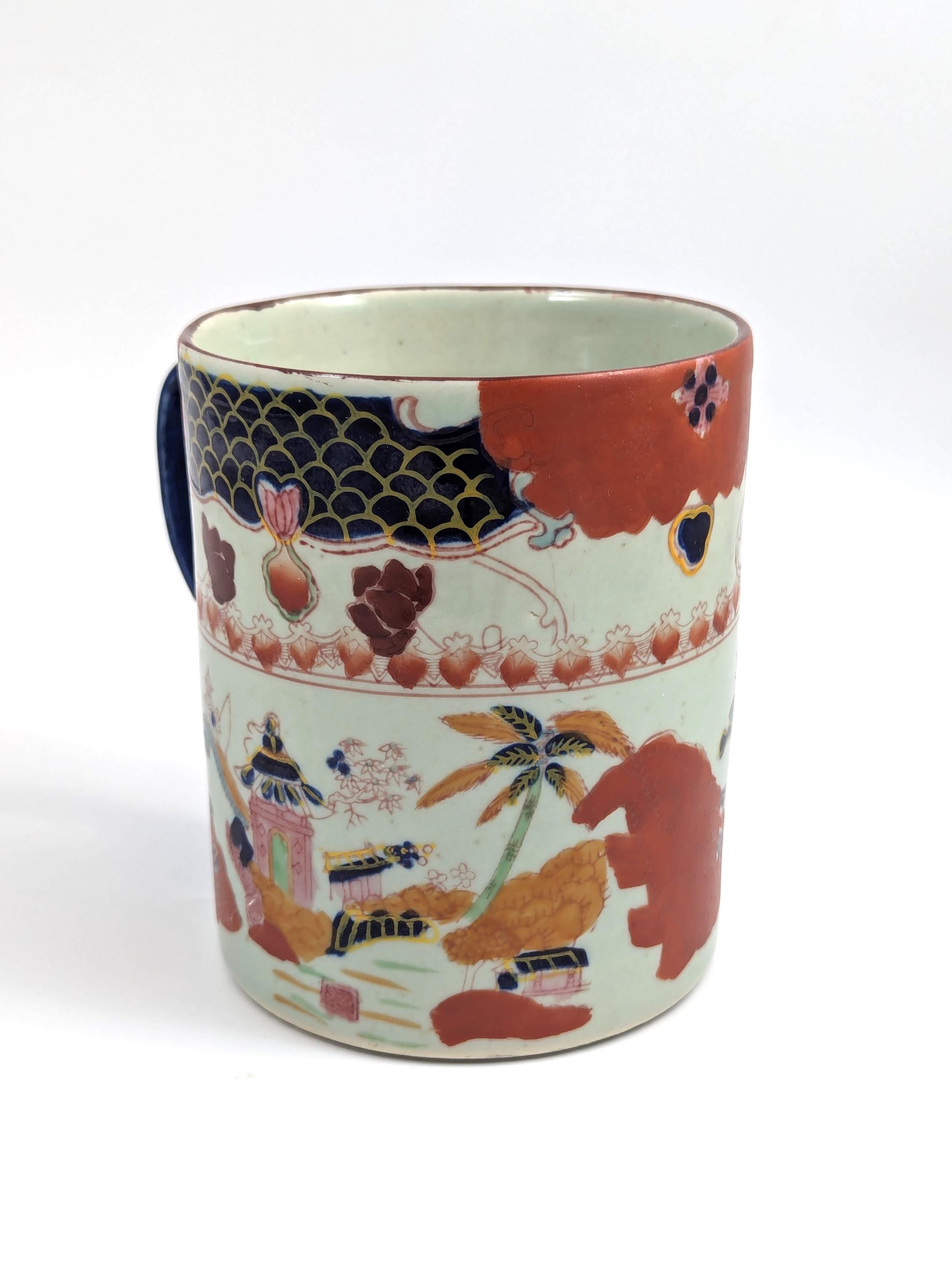 Chinese rare Kangxi Imari style porcelain mug, Qing Dynasty tankard, 1662–1722, European Export
