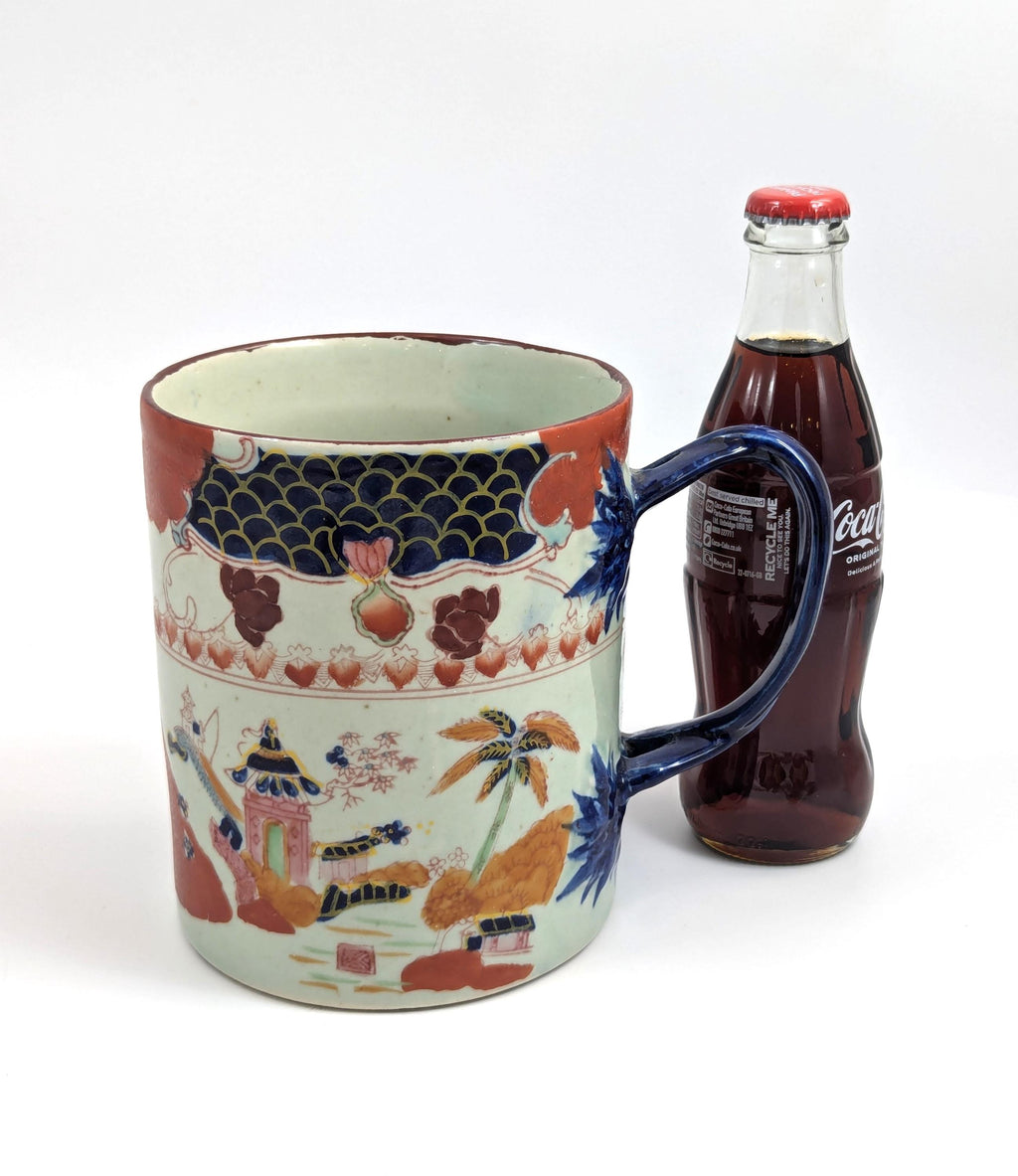 Chinese rare Kangxi Imari style porcelain mug, Qing Dynasty tankard, 1662–1722, European Export