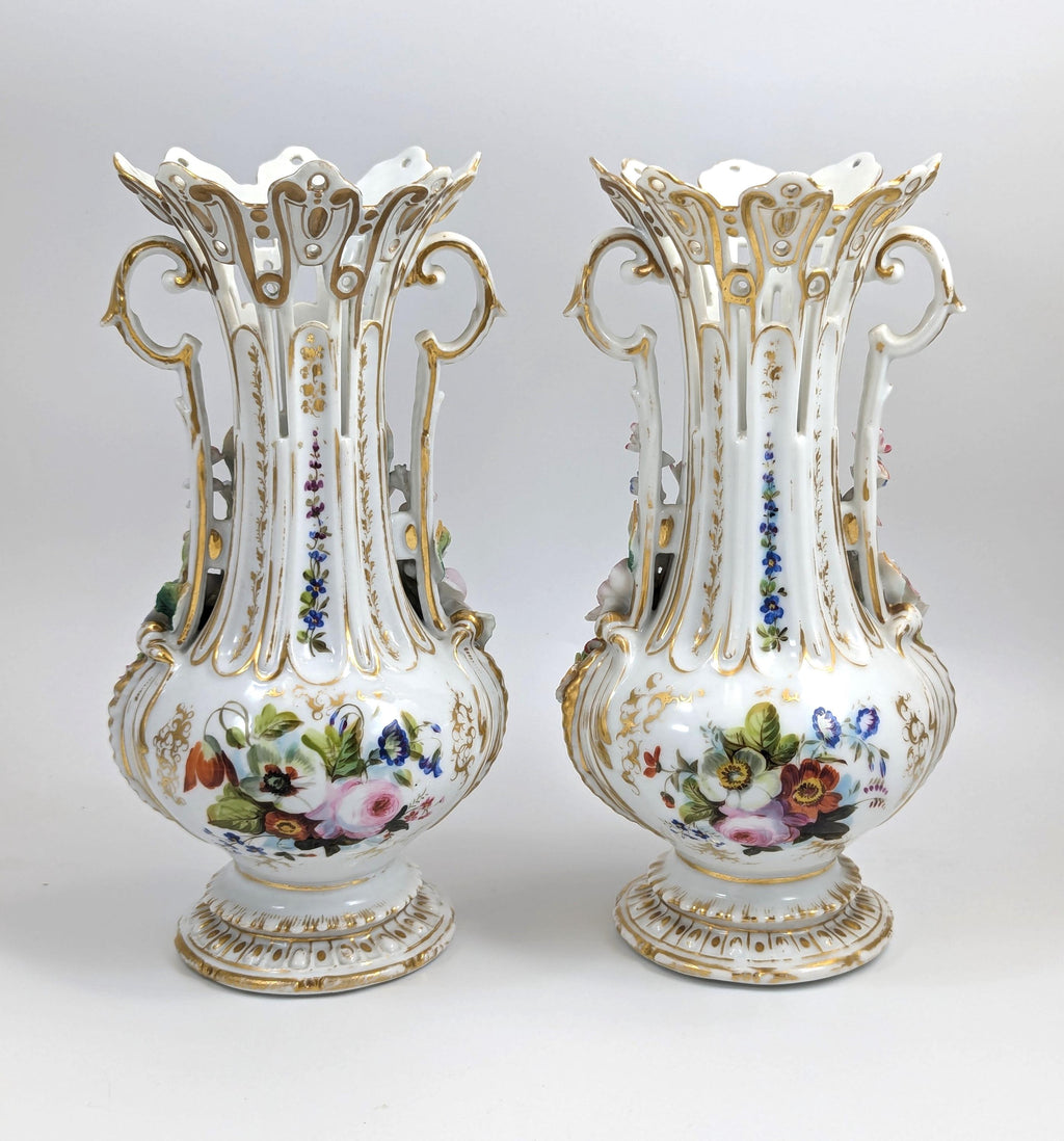 A Pair of Old Paris Porcelain Vases, c. 19th Century