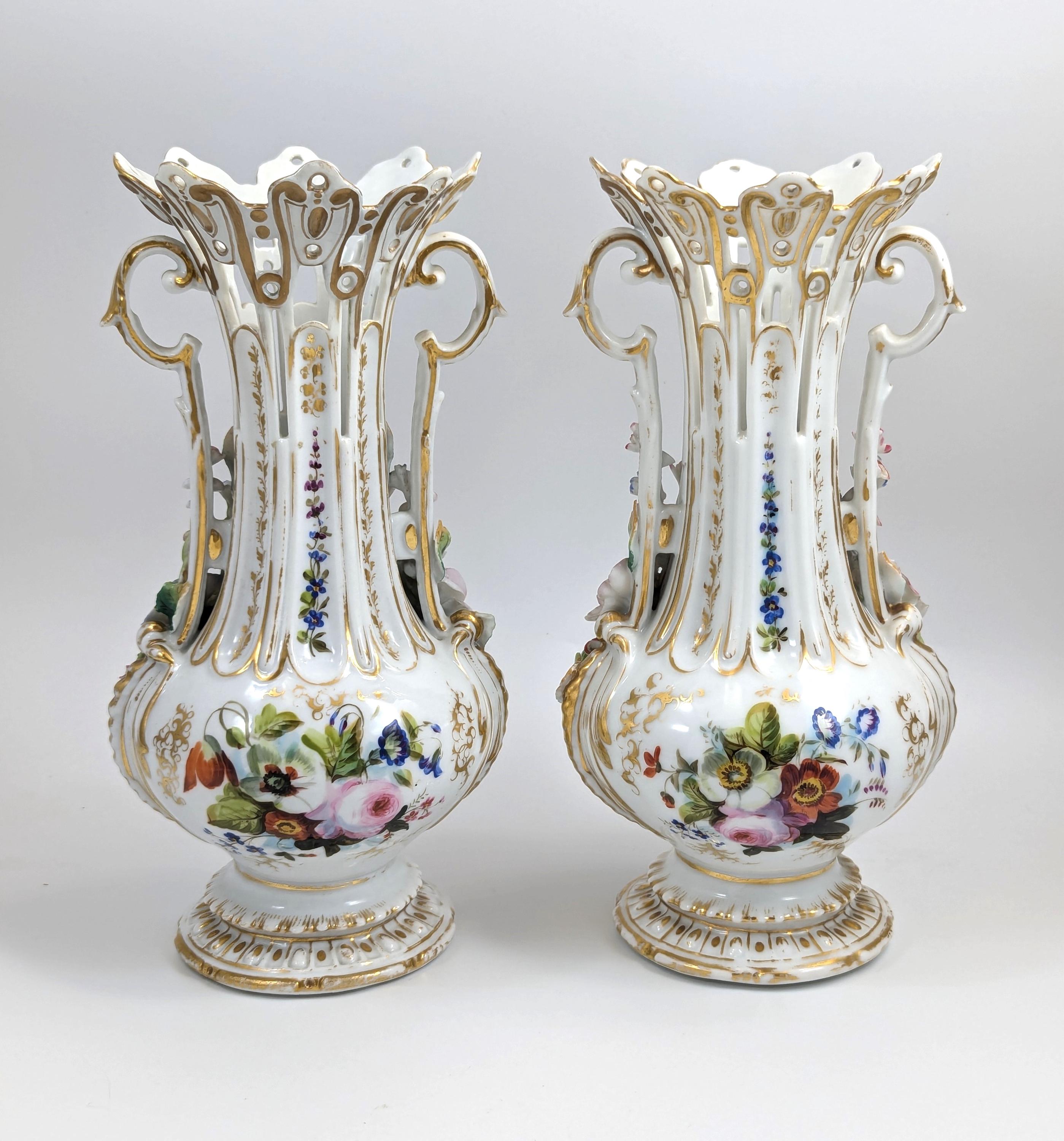 A Pair of Old Paris Porcelain Vases, c. 19th Century