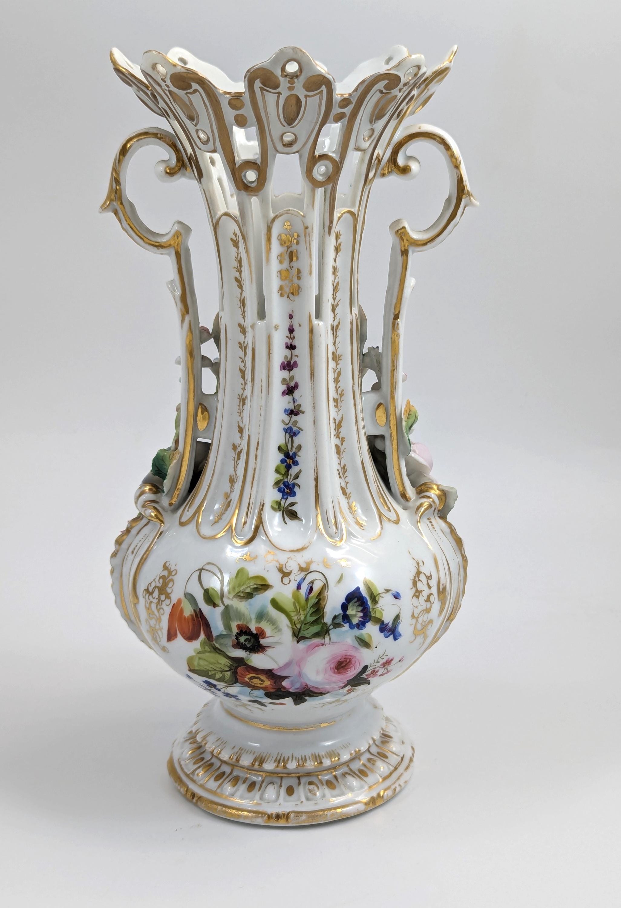 A Pair of Old Paris Porcelain Vases, c. 19th Century