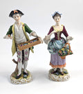Porcelain Figurines of Flower Sellers by Volkstedt, Germany