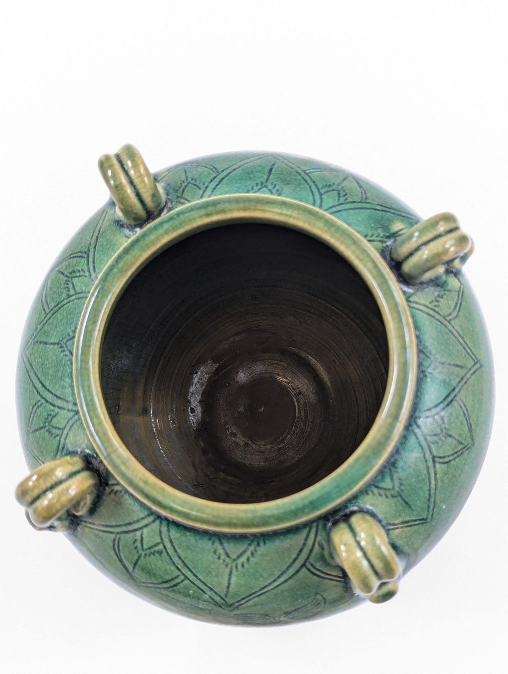 Antique Chinese Celadon Jar: Song Dynasty Style Ducks and Lotus