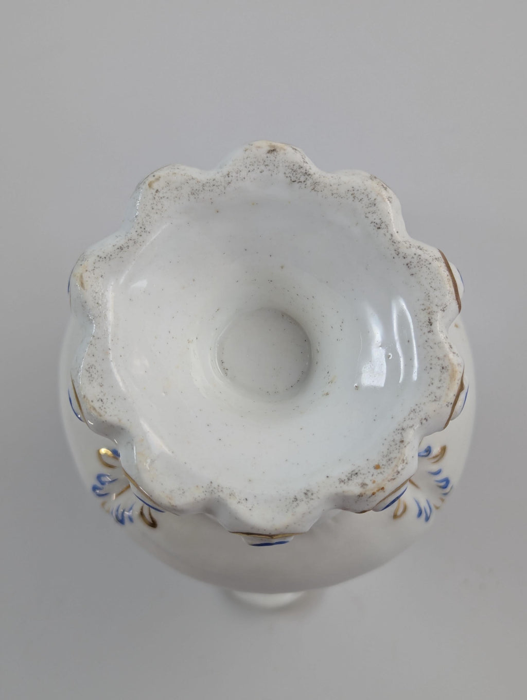 Antique Dresden Porcelain Jug: Hand-Painted Floral Spray, Gilded Accents