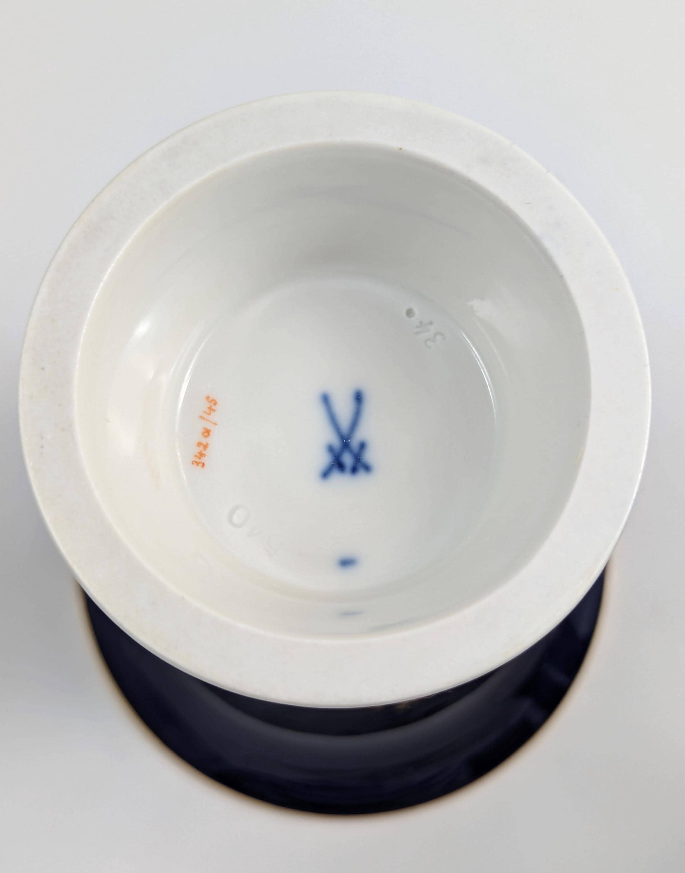 Meissen Cobalt Porcelain Vases: Hand-Painted Floral, Gilded Accents