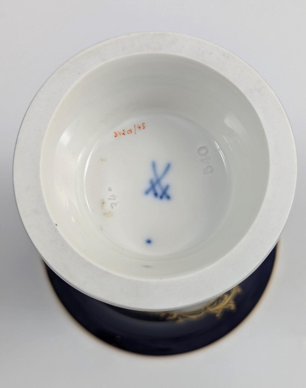 Meissen Cobalt Porcelain Vases: Hand-Painted Floral, Gilded Accents