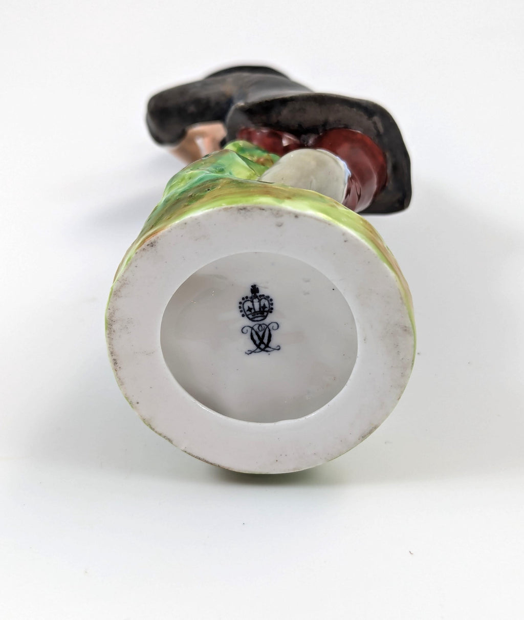 Rare Crown Derby Porcelain Figurine: 18th Century Georgian Boy