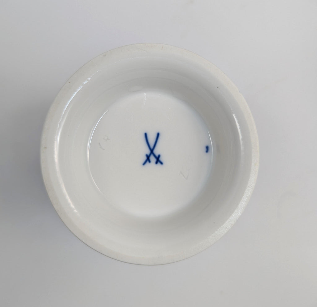 Antique Meissen Cobalt Porcelain Vases: Hand-Painted Floral Cache Pots, 1930s
