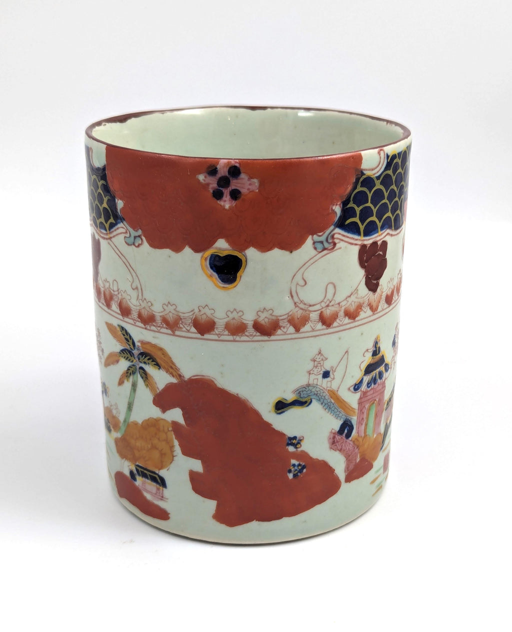 Chinese rare Kangxi Imari style porcelain mug, Qing Dynasty tankard, 1662–1722, European Export