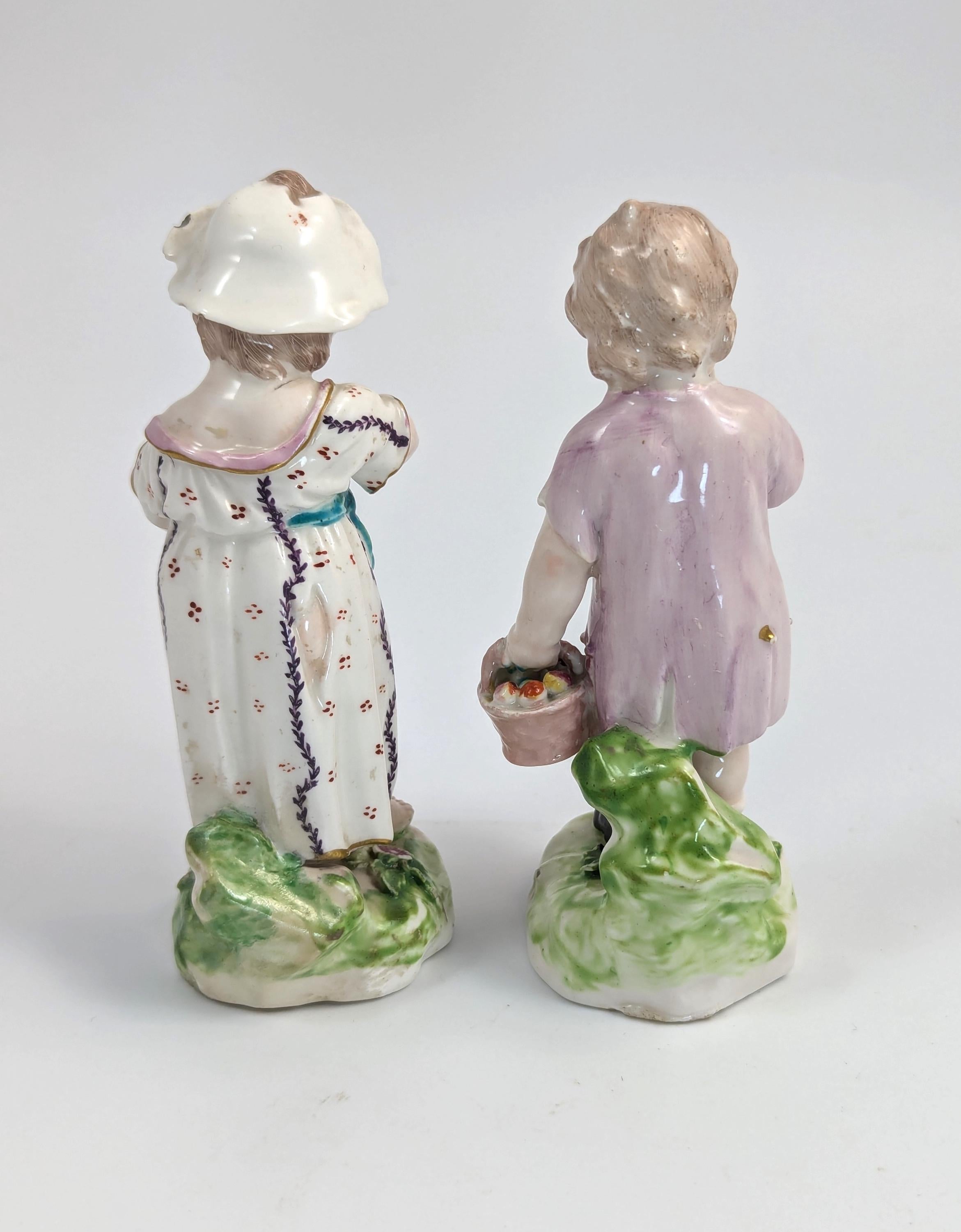 Rare Derby Porcelain Figurines: "Poor Children" c. 1760, English Antique Collectible